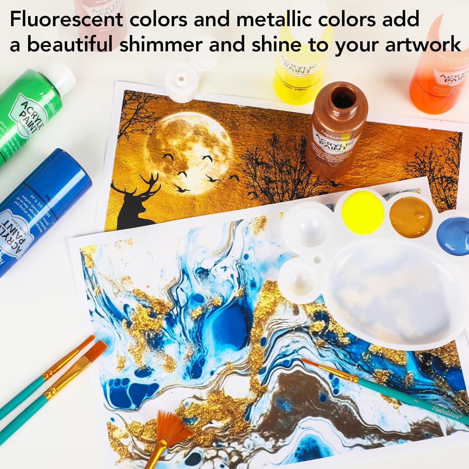 Juego de Pintura Acrílica Halobios 50 Colores 60 ml Premium