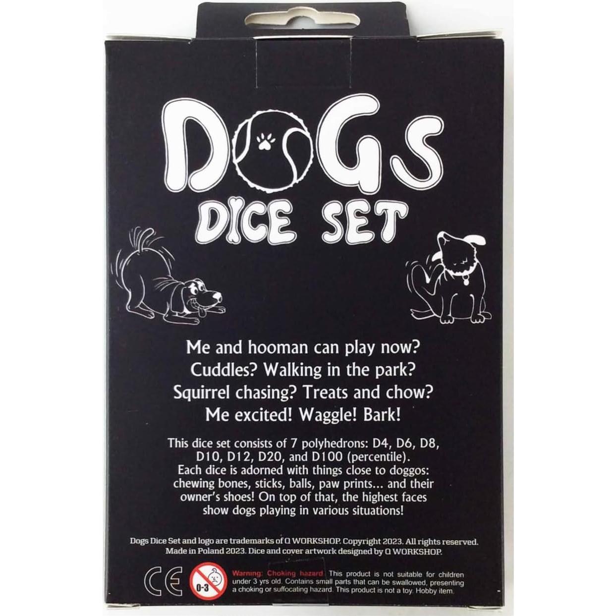 Juego de Dados de Perros Max Q-Workshop 7 Piezas Azul