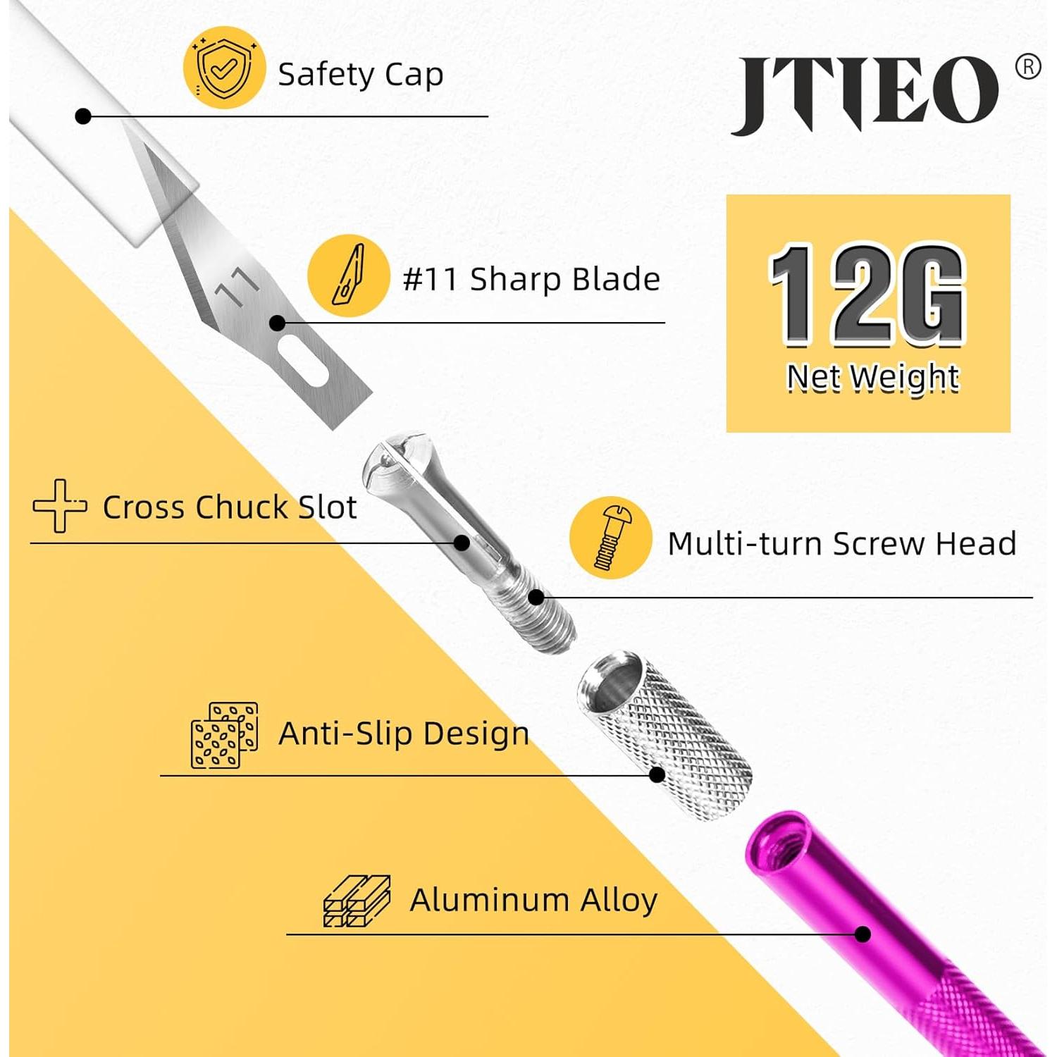 Juego de Cuchillos de Hobby JTIEO con 4 Cuchillos y 70 Cuchillas