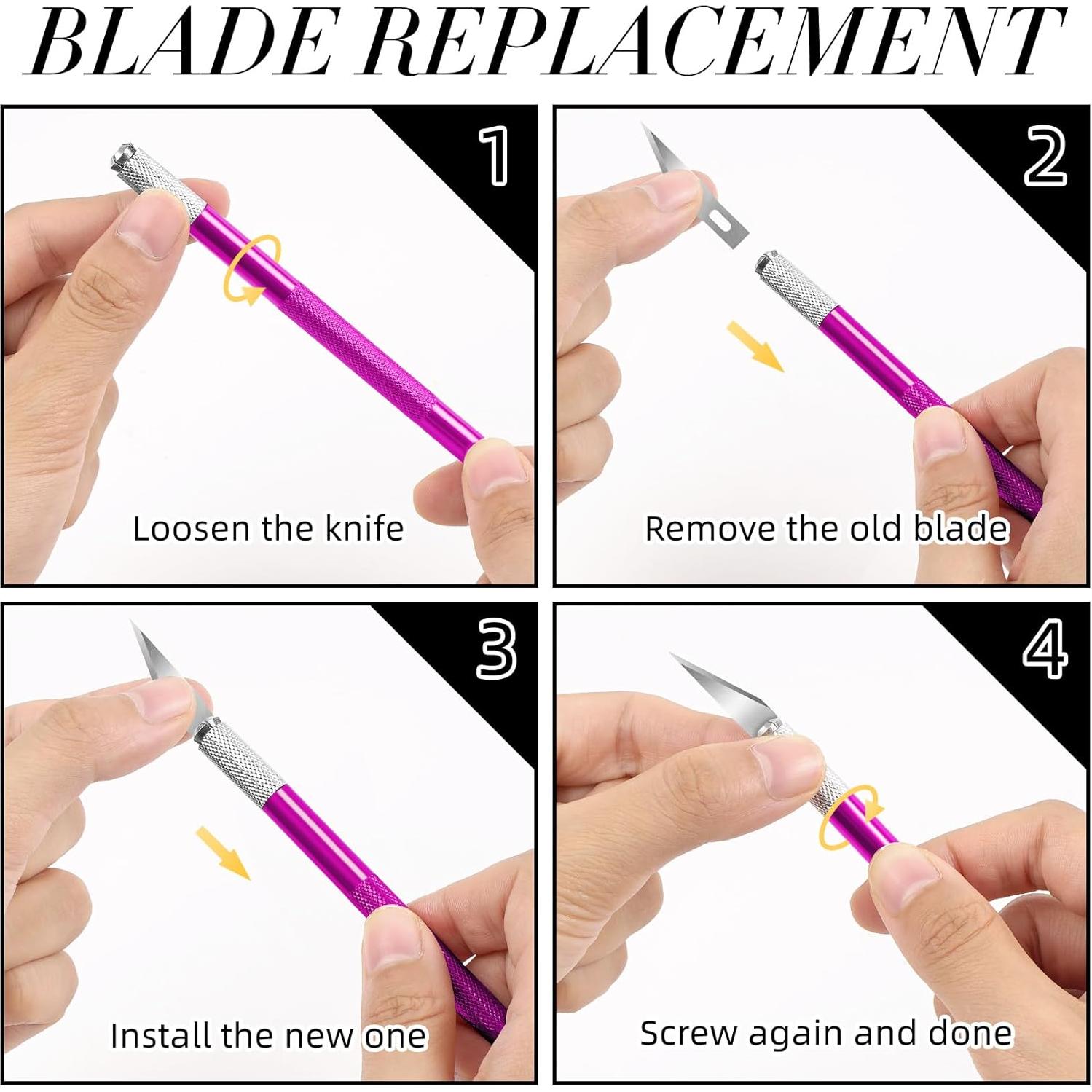 Juego de Cuchillos de Hobby JTIEO con 4 Cuchillos y 70 Cuchillas