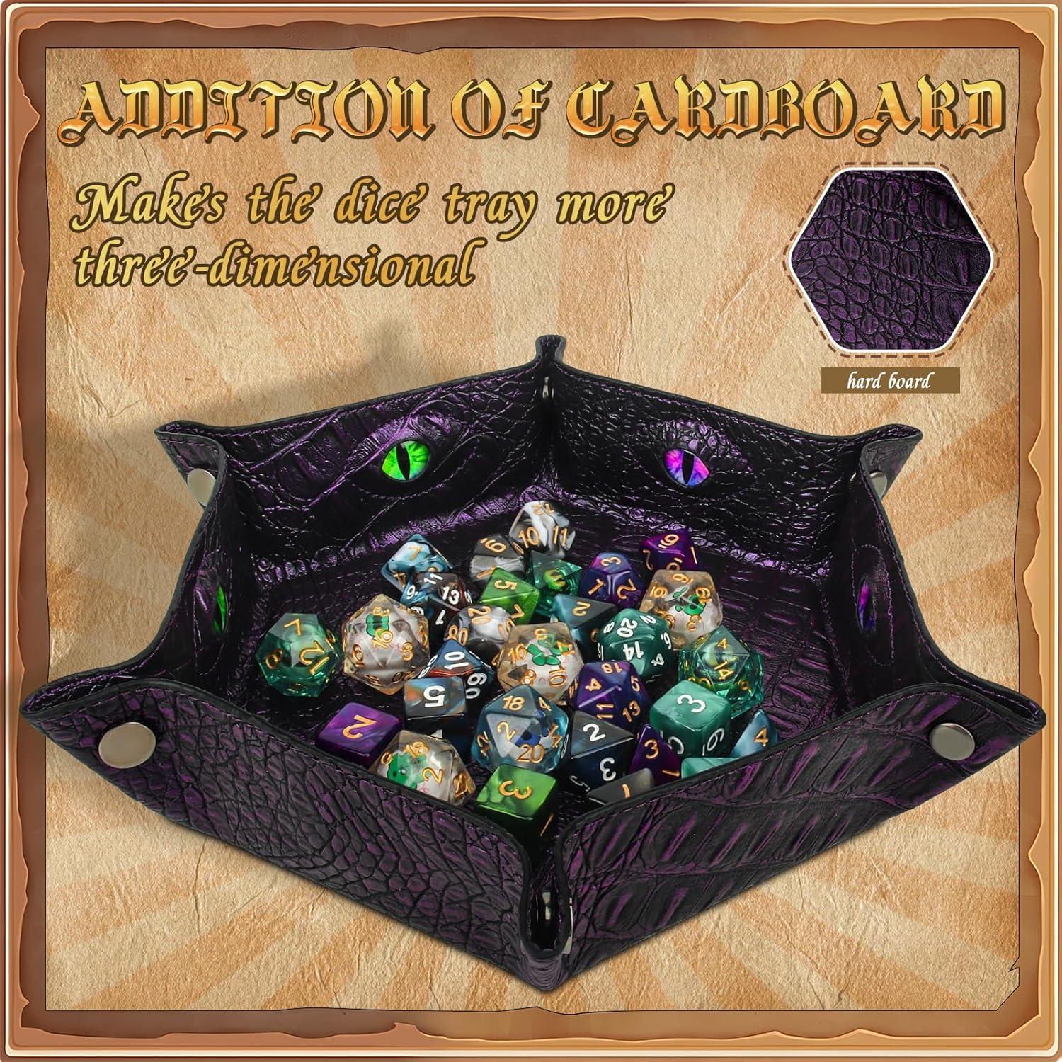 Bandeja de Dados Hexagonal Byhoo Púrpura, Plegable y Duradera