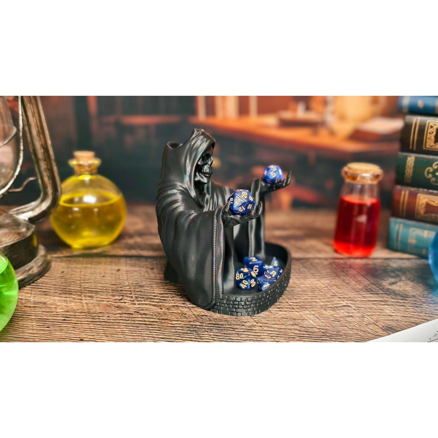 Torre de Dados MunnyGrubbers Grim Reaper con 7 Dados D20