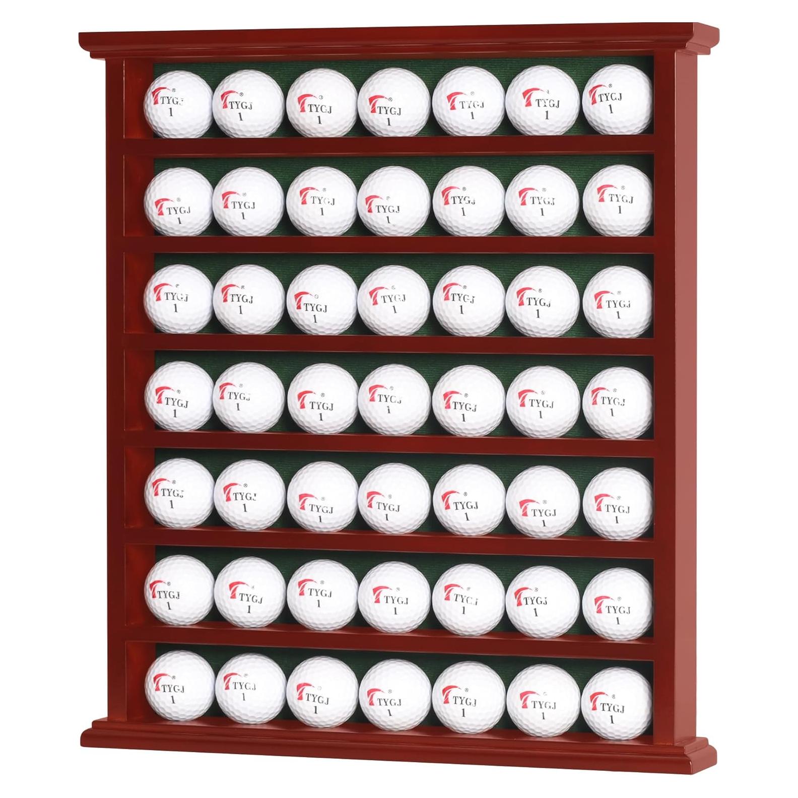 DisplayGifts Estante para Pelotas de Golf 49 Compartimentos Caoba