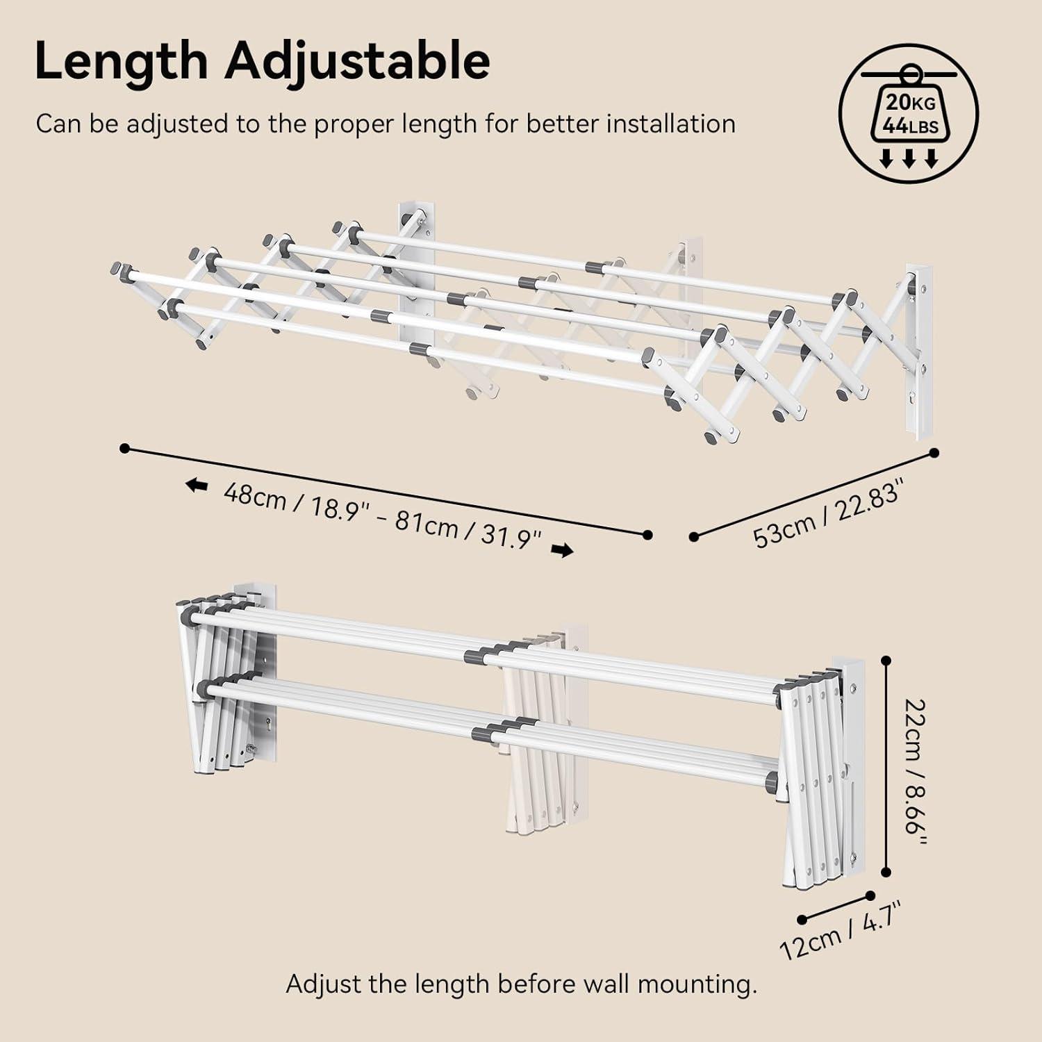 Estante de Secado de Ropa Plegable APEXCHASER Blanco 18.14 kg