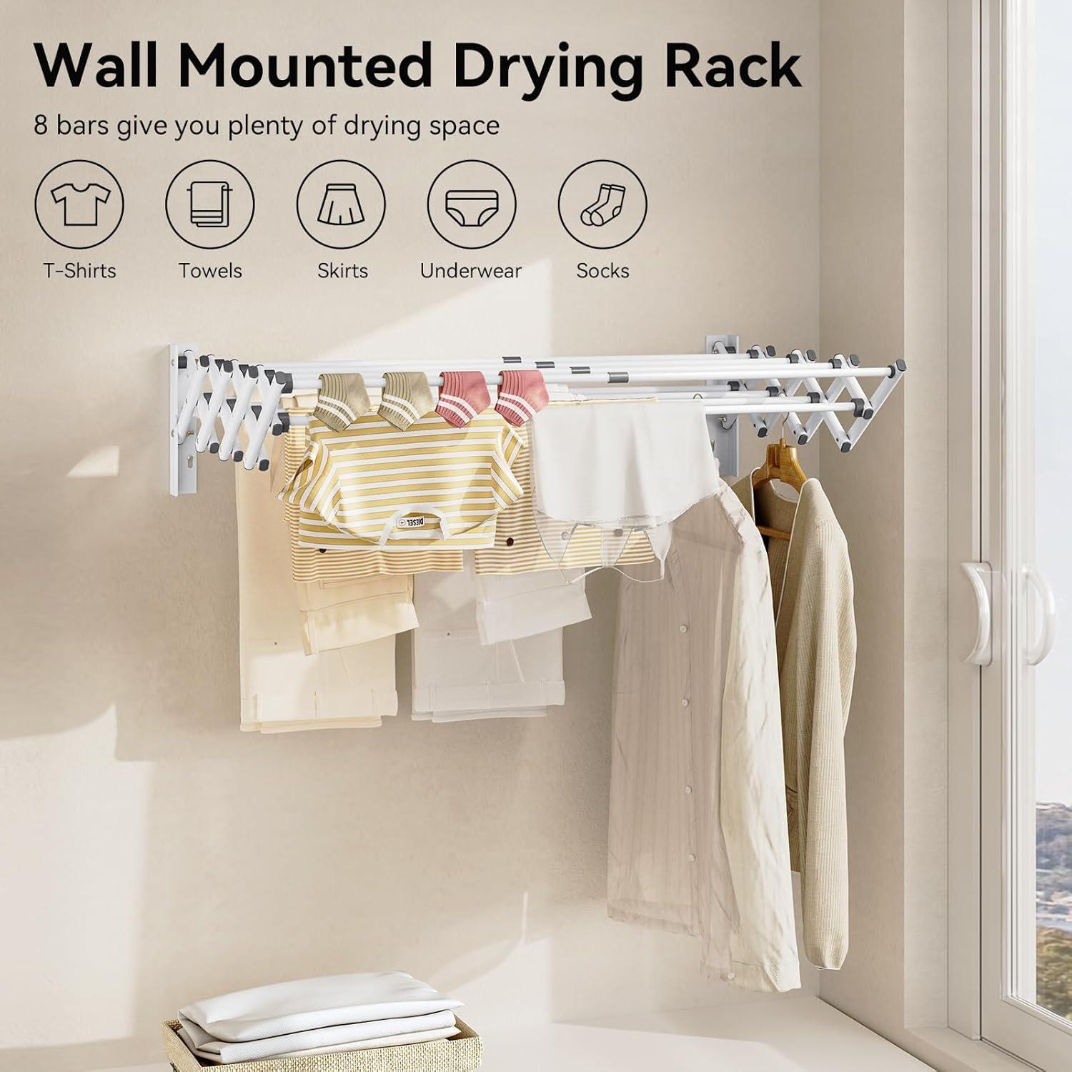 Estante de Secado de Ropa Plegable APEXCHASER Blanco 18.14 kg