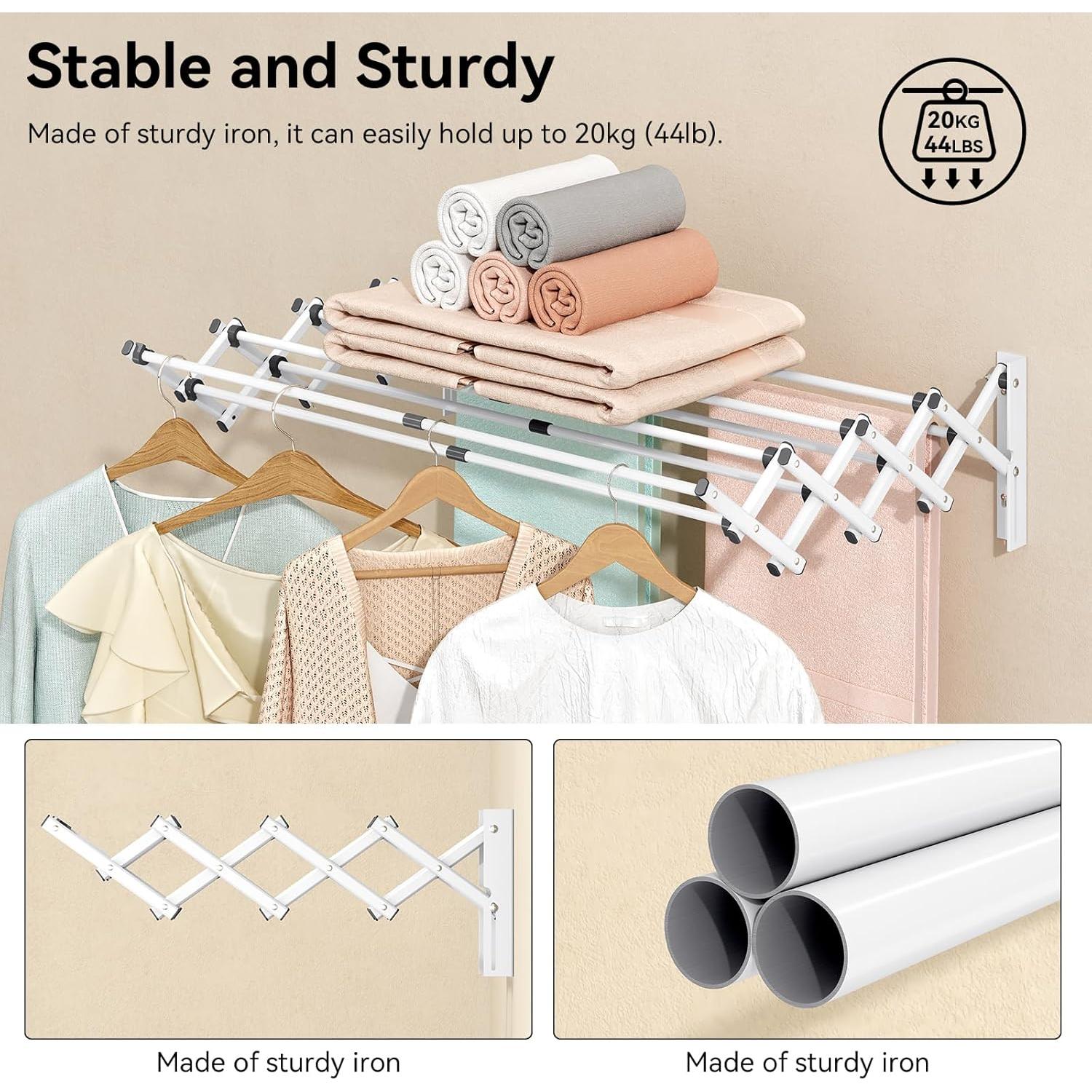 Estante de Secado de Ropa Plegable APEXCHASER Blanco 18.14 kg