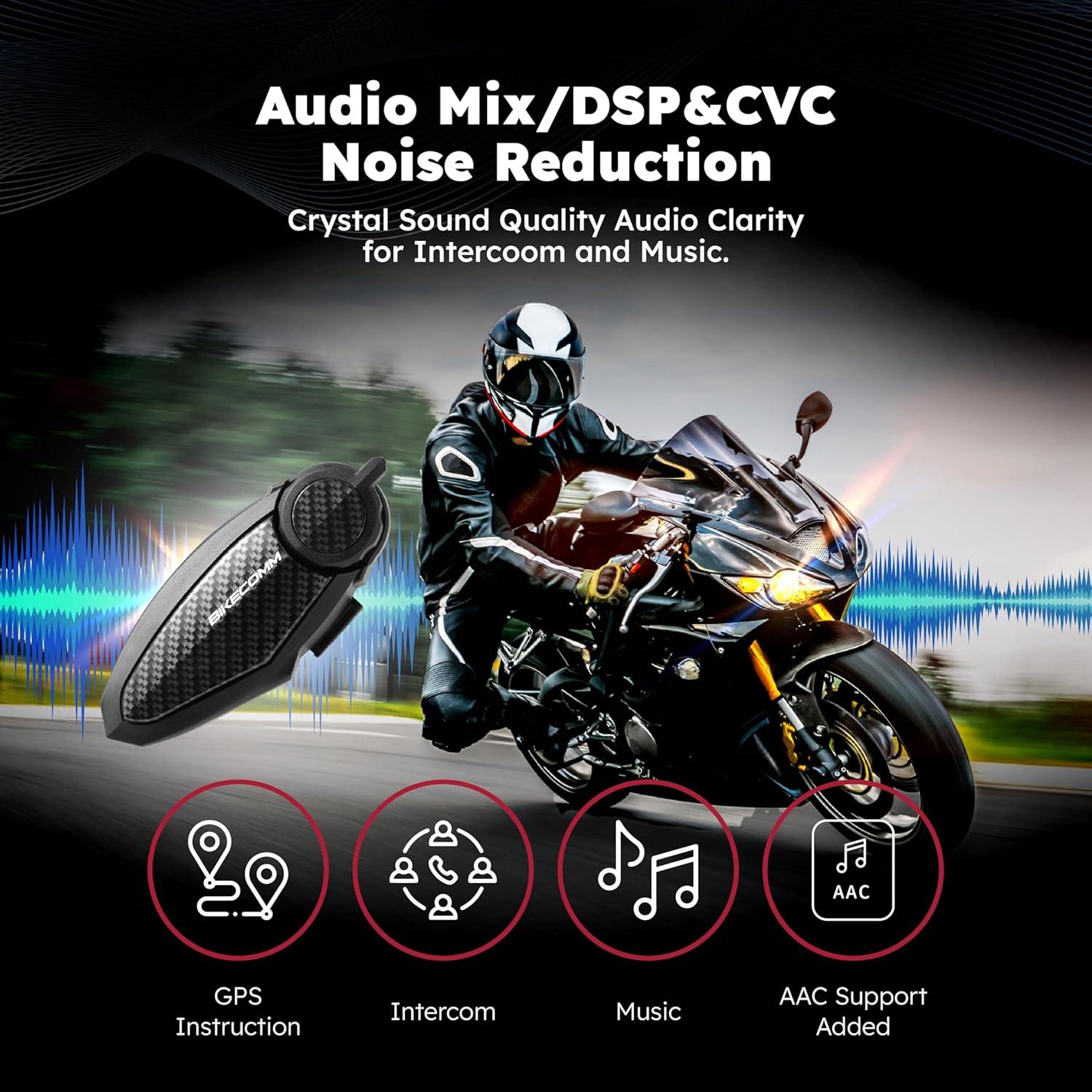 Intercomunicador Bluetooth BK-S2 para Motocicleta - Duo Negro