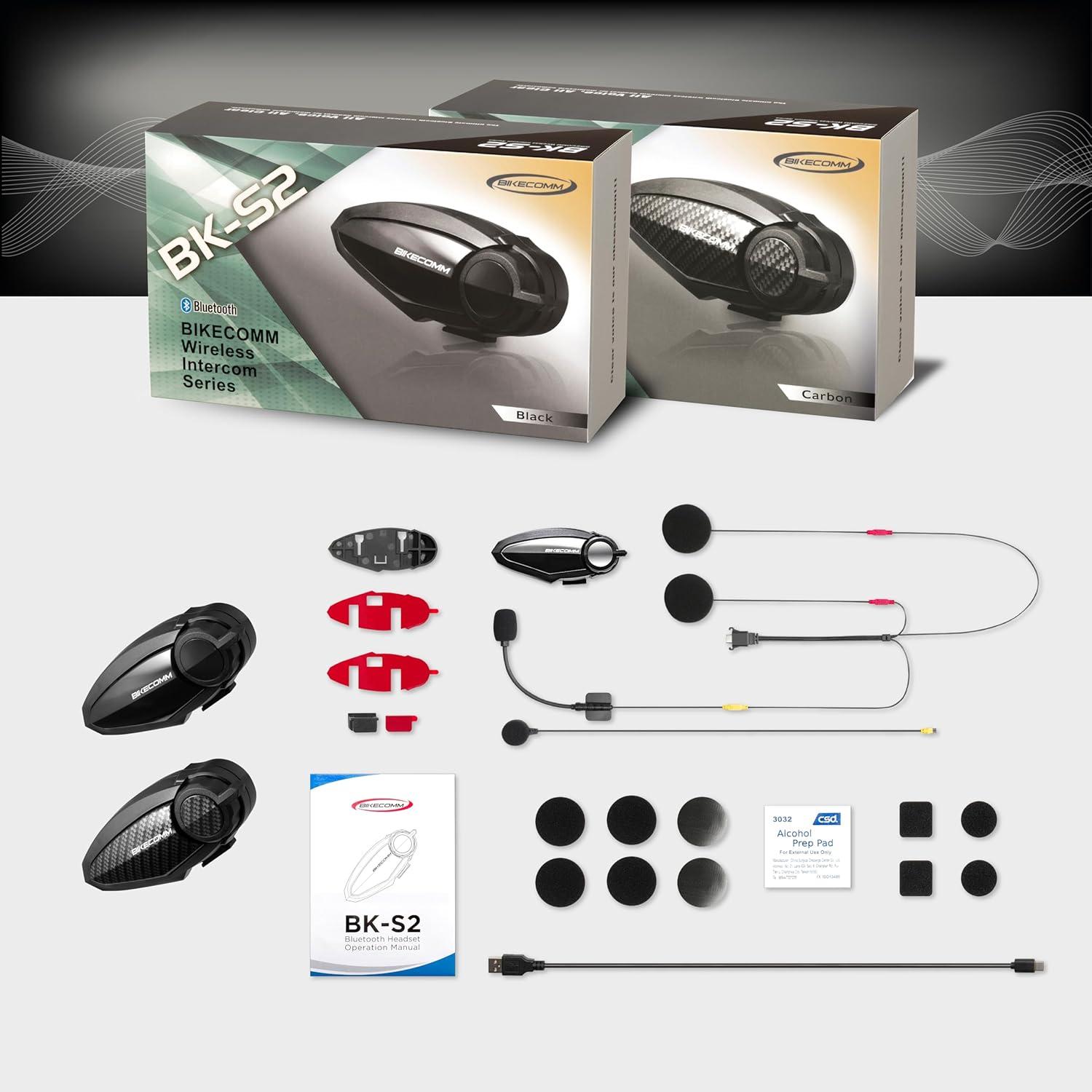 Intercomunicador Bluetooth BK-S2 para Motocicleta - Duo Negro