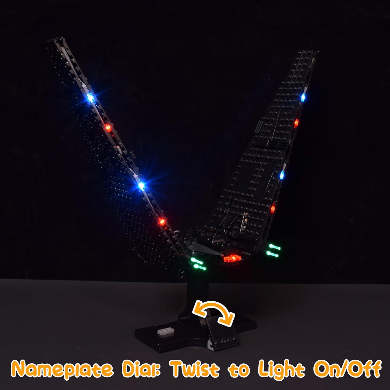 Kit de Iluminación LED LightGo para Nave Kylo Ren Compatible Lego