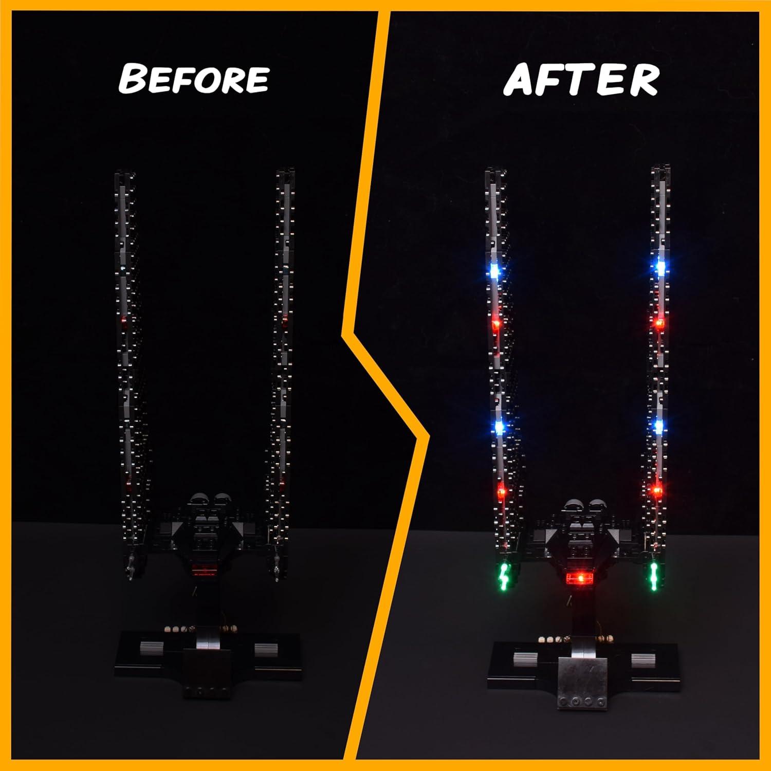 Kit de Iluminación LED LightGo para Nave Kylo Ren Compatible Lego