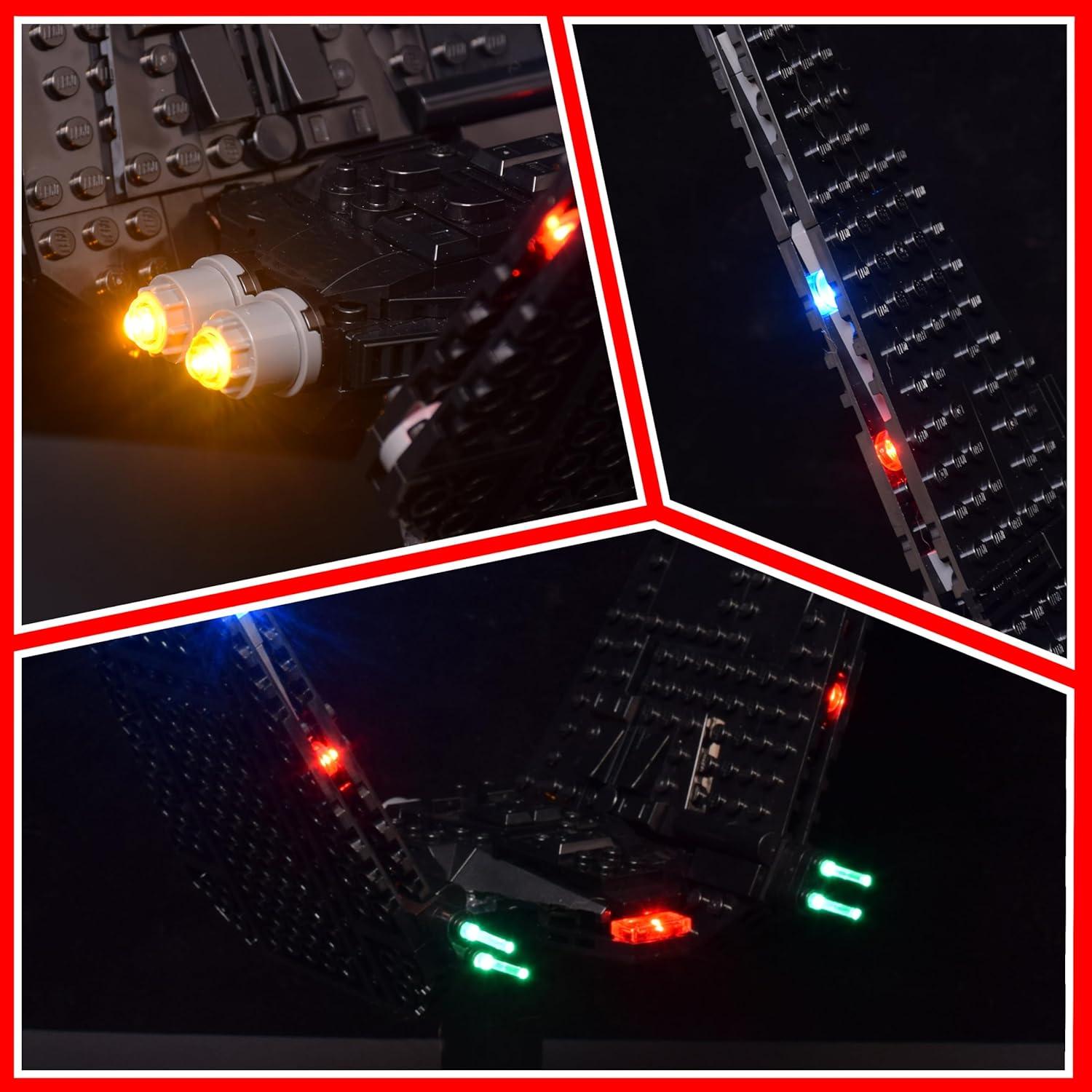 Kit de Iluminación LED LightGo para Nave Kylo Ren Compatible Lego