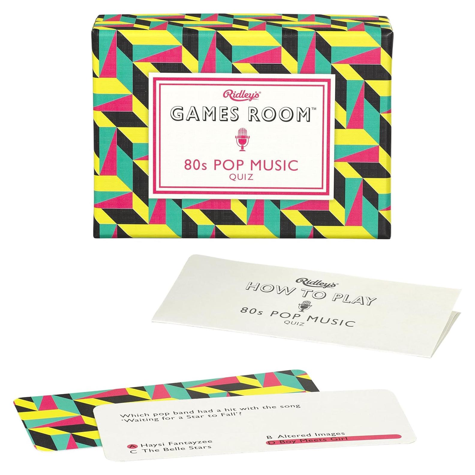 Juego de Trivia de Música Pop de los 80 Ridley - 140 Tarjetas