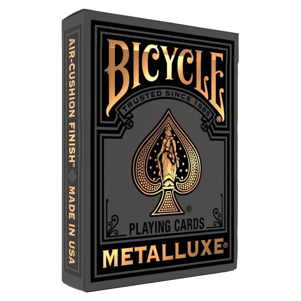 Baraja de Jugar Bicycle Metalluxe Negra y Dorada - Premium