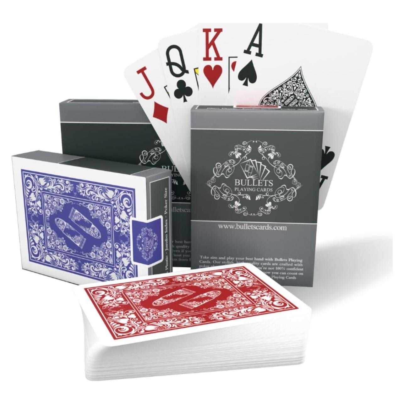 Cartas de Juego Bullets - 2 Barajas de Plástico Impermeables