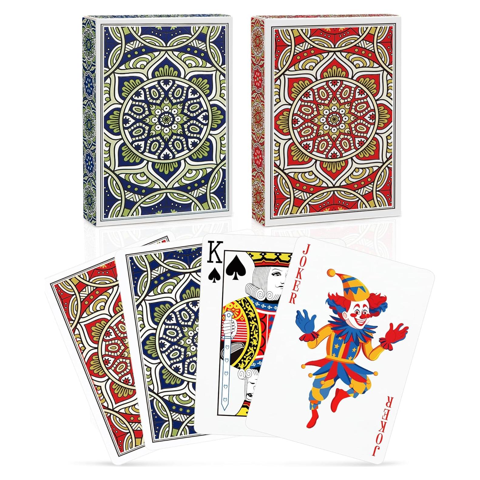 Barajas de Póker Metsyth 2 Paquetes Azul y Rojo 63x88mm