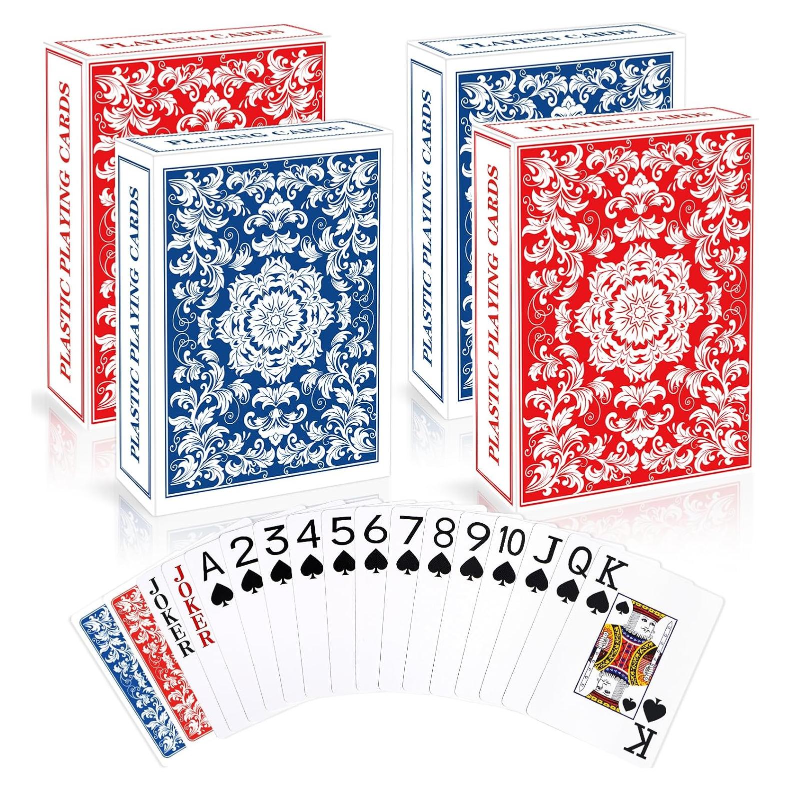 Juego de Cartas Metsyth 4 Paquetes Impermeables Tamaño Póker