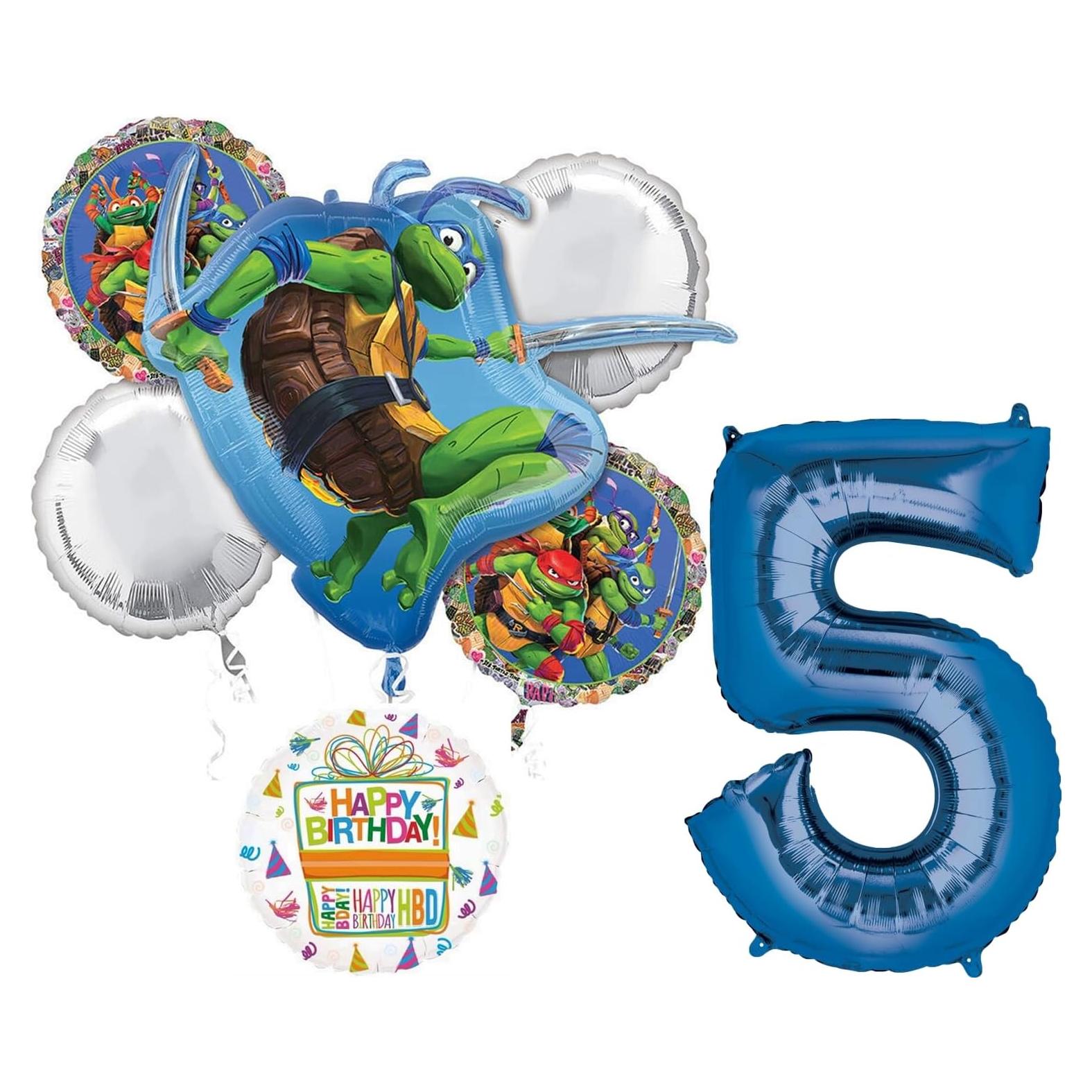 Ramo de Globos de Tortuga Ninja 5to Aniversario Anagram