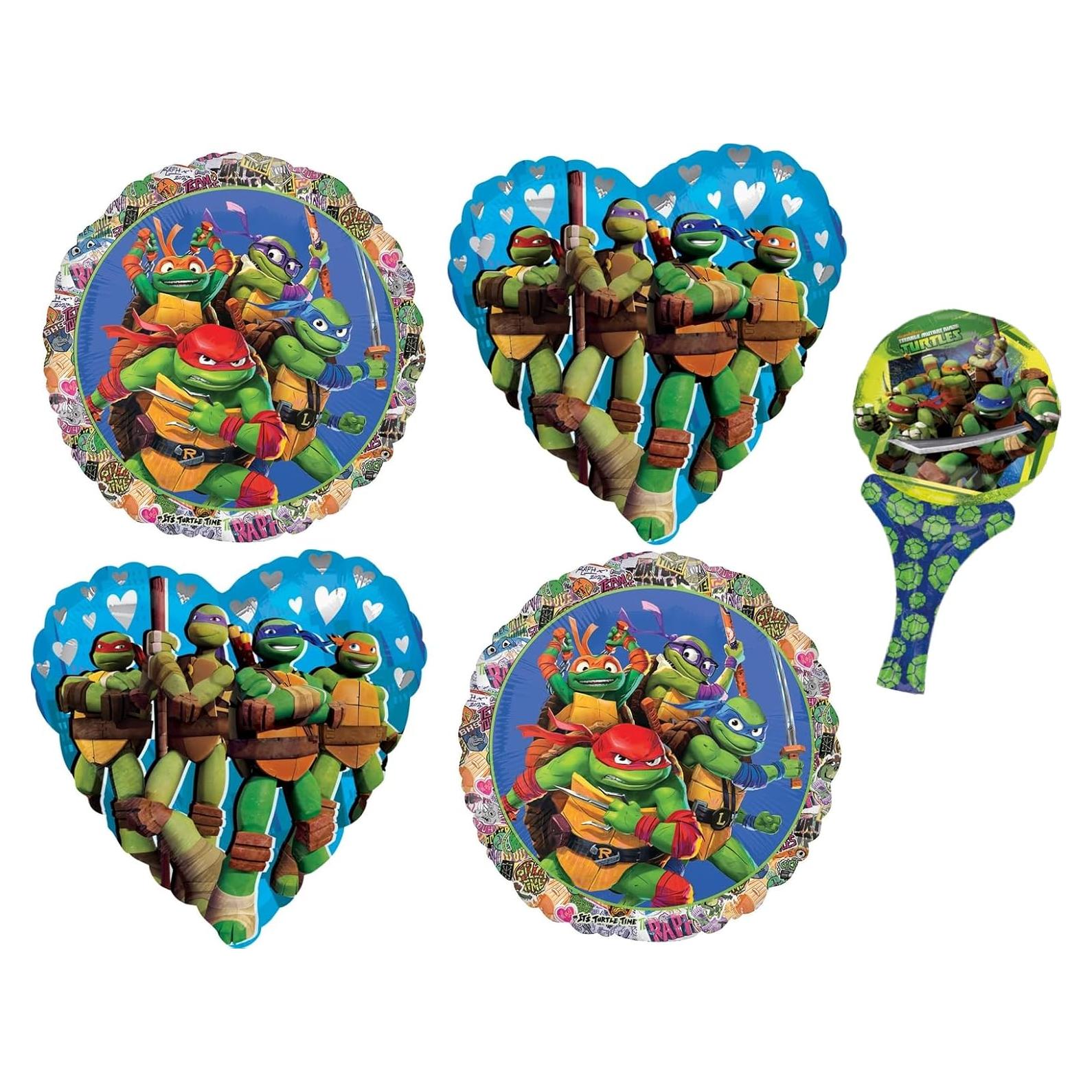 Ramo de Globos Decorativos TMNT Anagram 5 Piezas