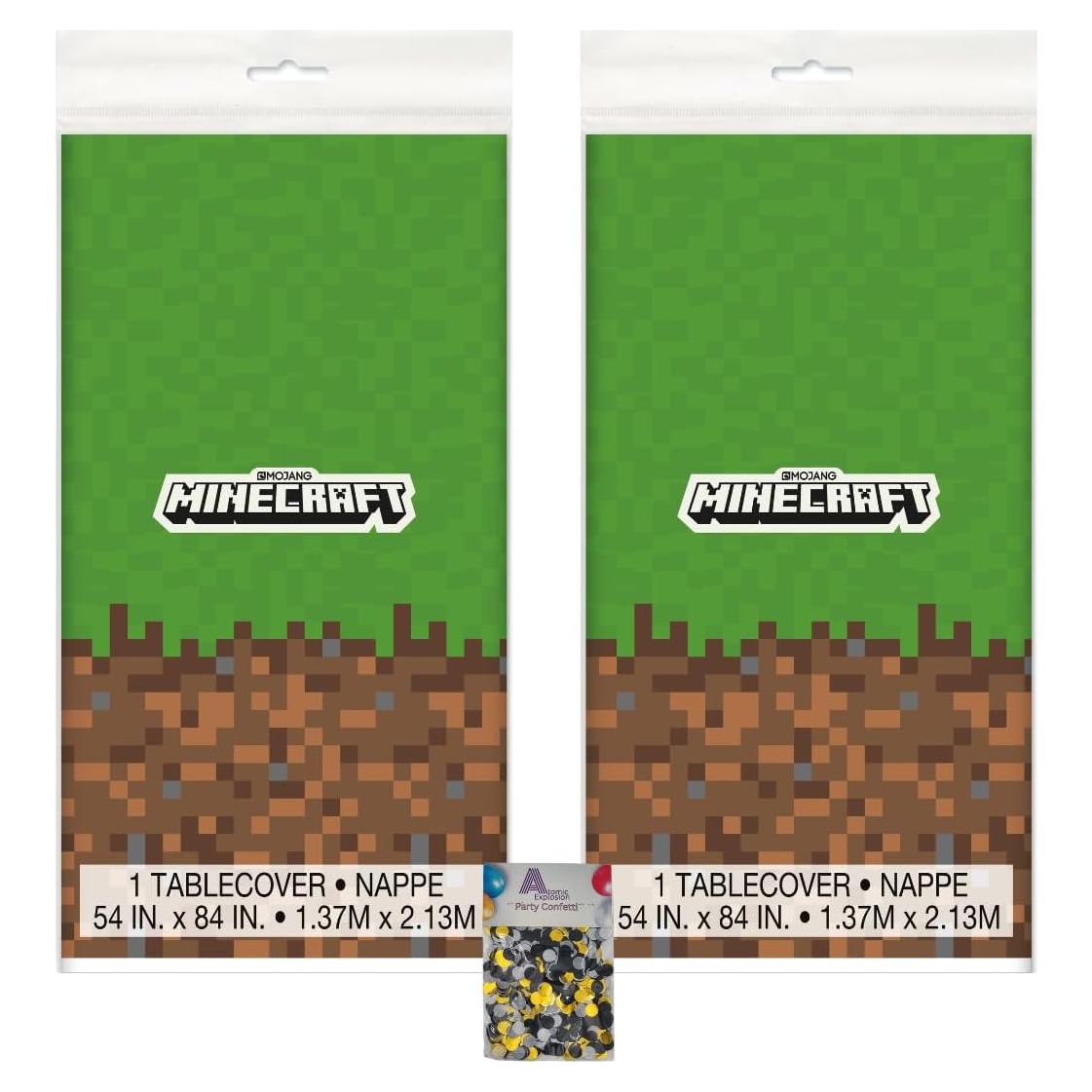 Suministros de Fiesta Minecraft Único - 2 Manteles Rectangulares