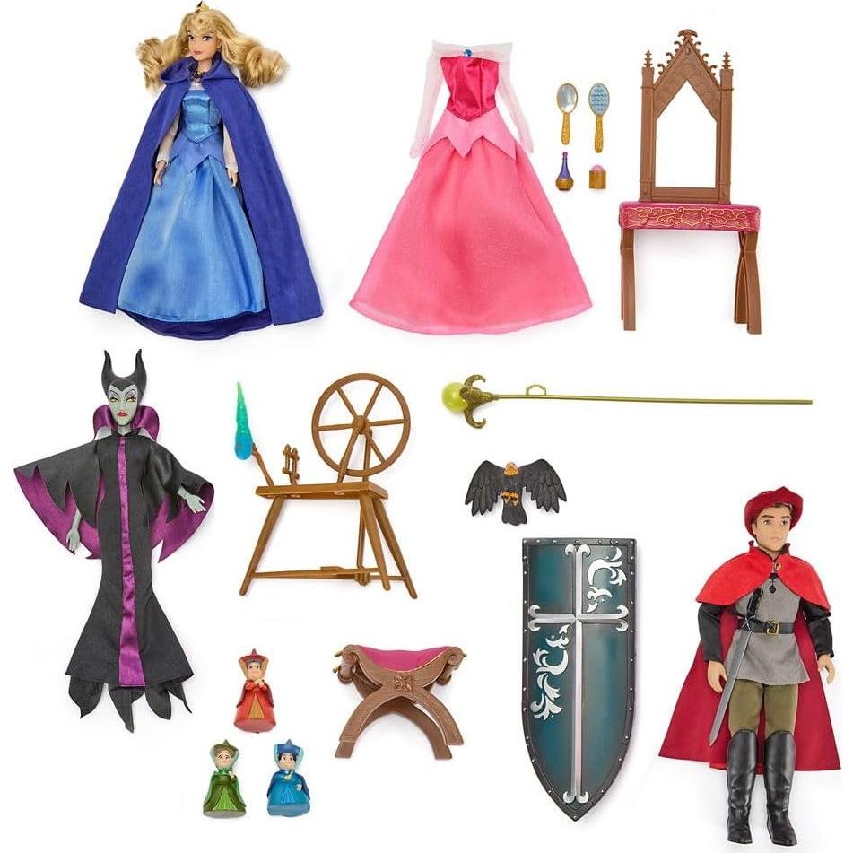 Conjunto de Muñecas Disney La Bella Durmiente - Aurora, Phillip y Malefica