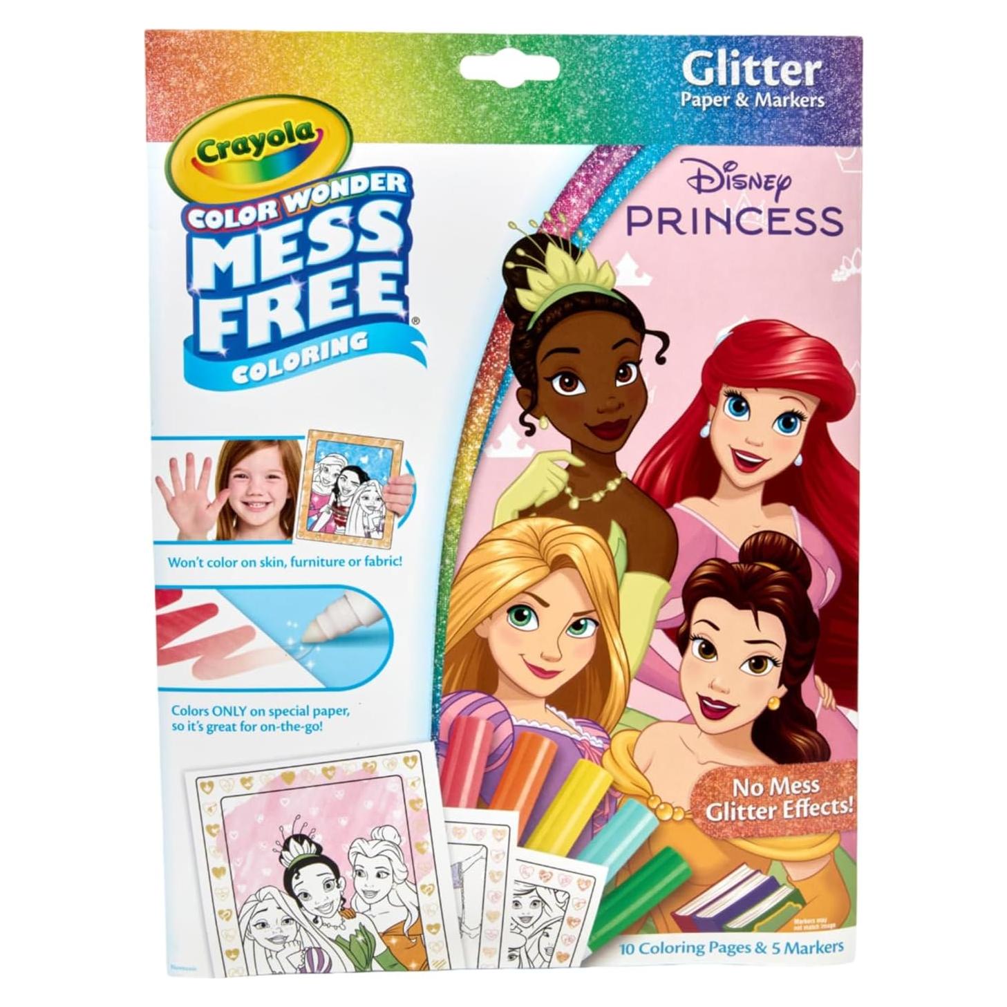Set de Colorear Crayola Princesas Disney con Brillo 10 Páginas