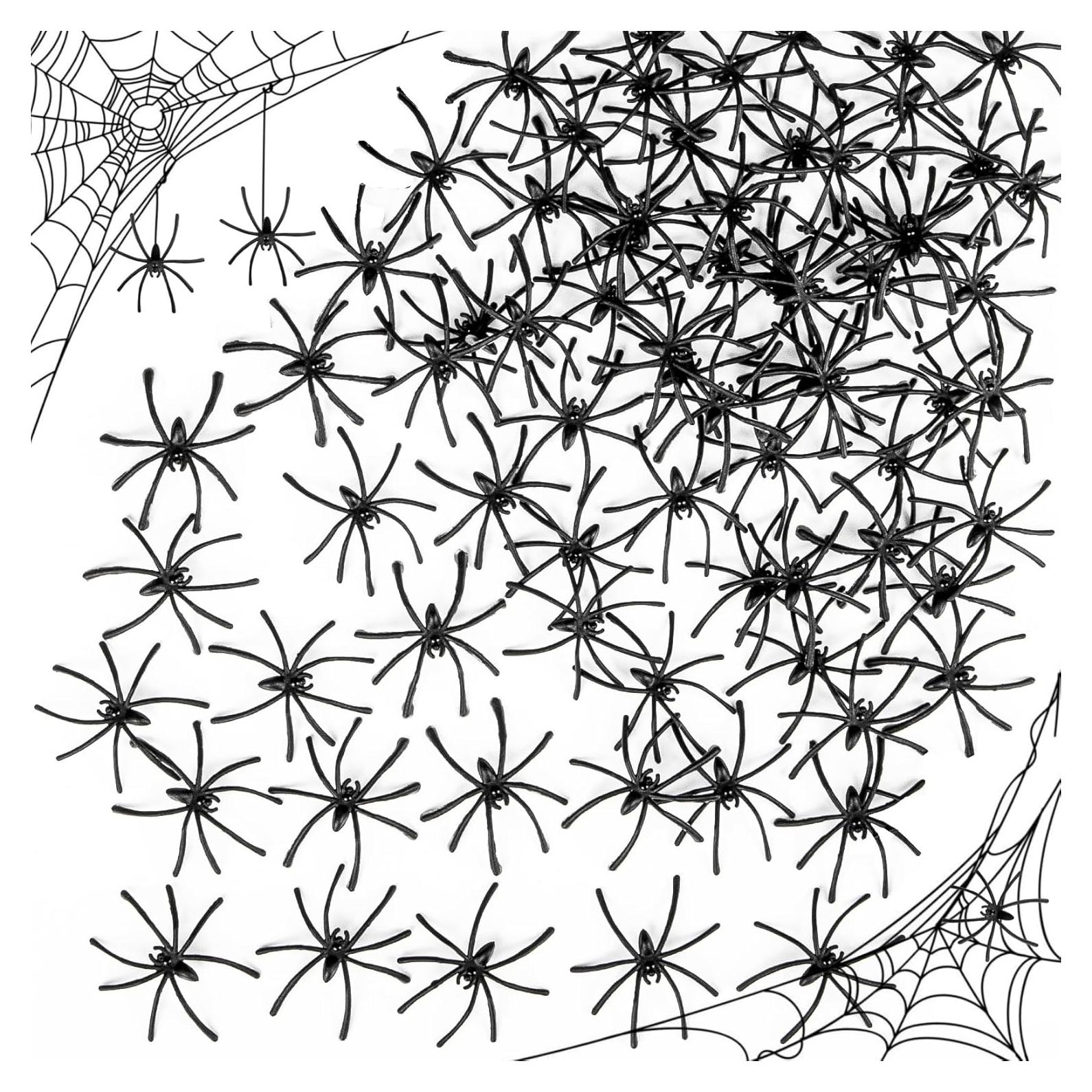 160 Arañas Falsas de Plástico RAINFLOW para Halloween