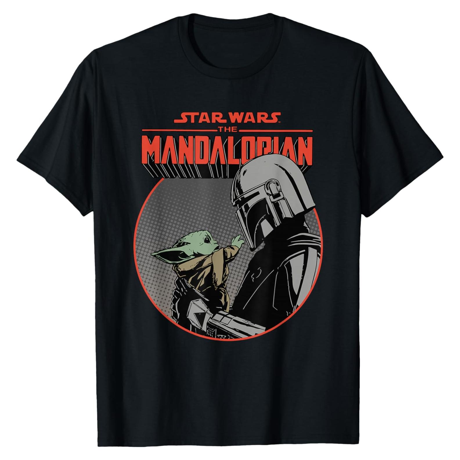 Camiseta Retro Star Wars La Mandaloriana Mando y Niño
