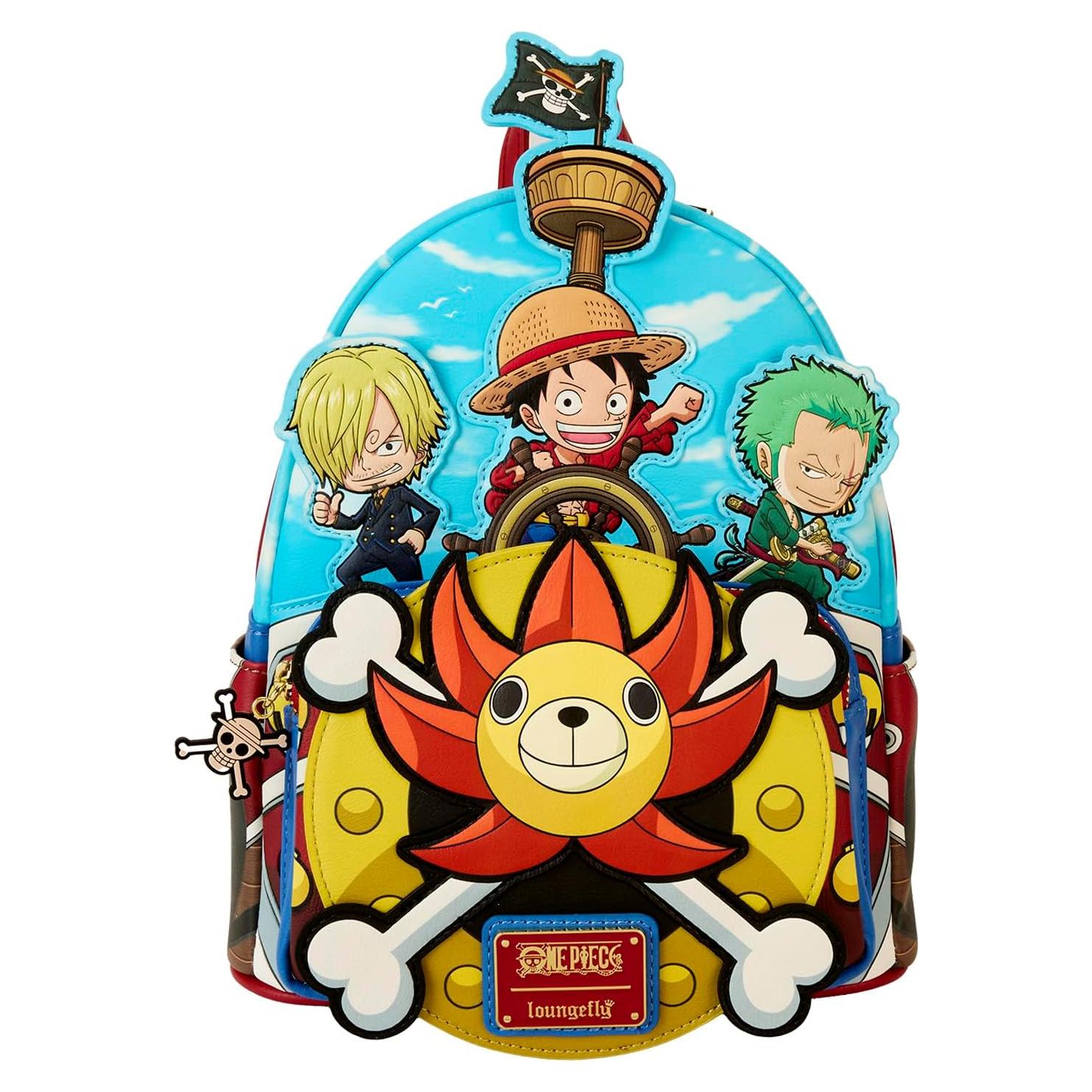 Mochila Mini Loungefly One Piece Thousand Sunny 22.86x11.43x26.67cm