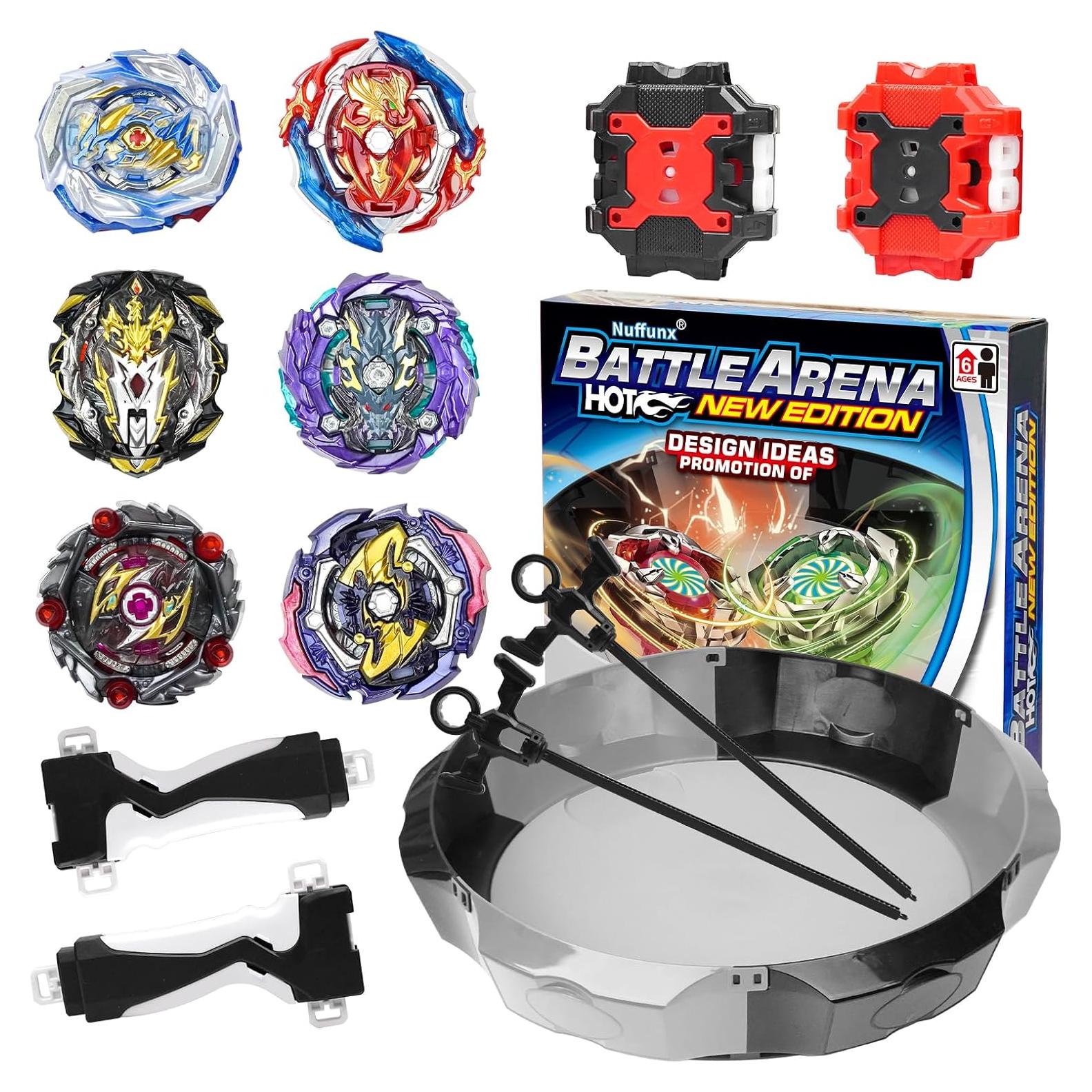 Estadio Grande Bay Blade Nuffunx 38.1 cm con 6 Tops y Lanzador