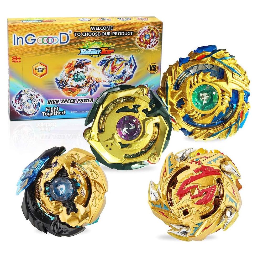 Set de 4 Tops de Batalla Metal Master Ingooood con Lanzador