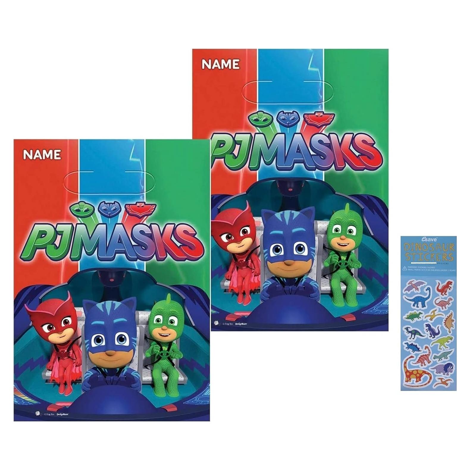 Paquete Fiesta Cumpleaños PJ Masks - 16 Bolsas + Stickers