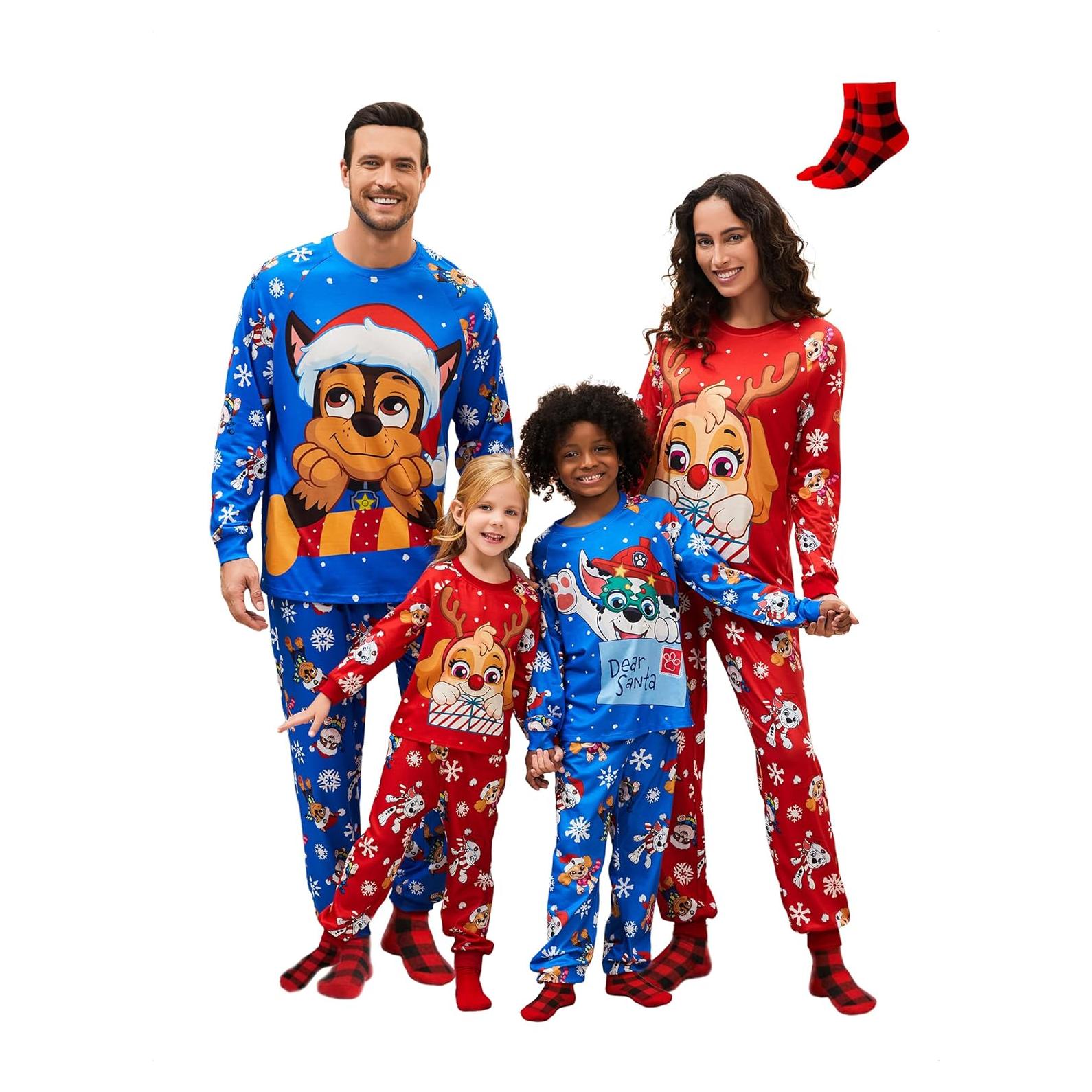 Conjunto de Pijamas Navideños Paw Patrol para Mamá e Hijo