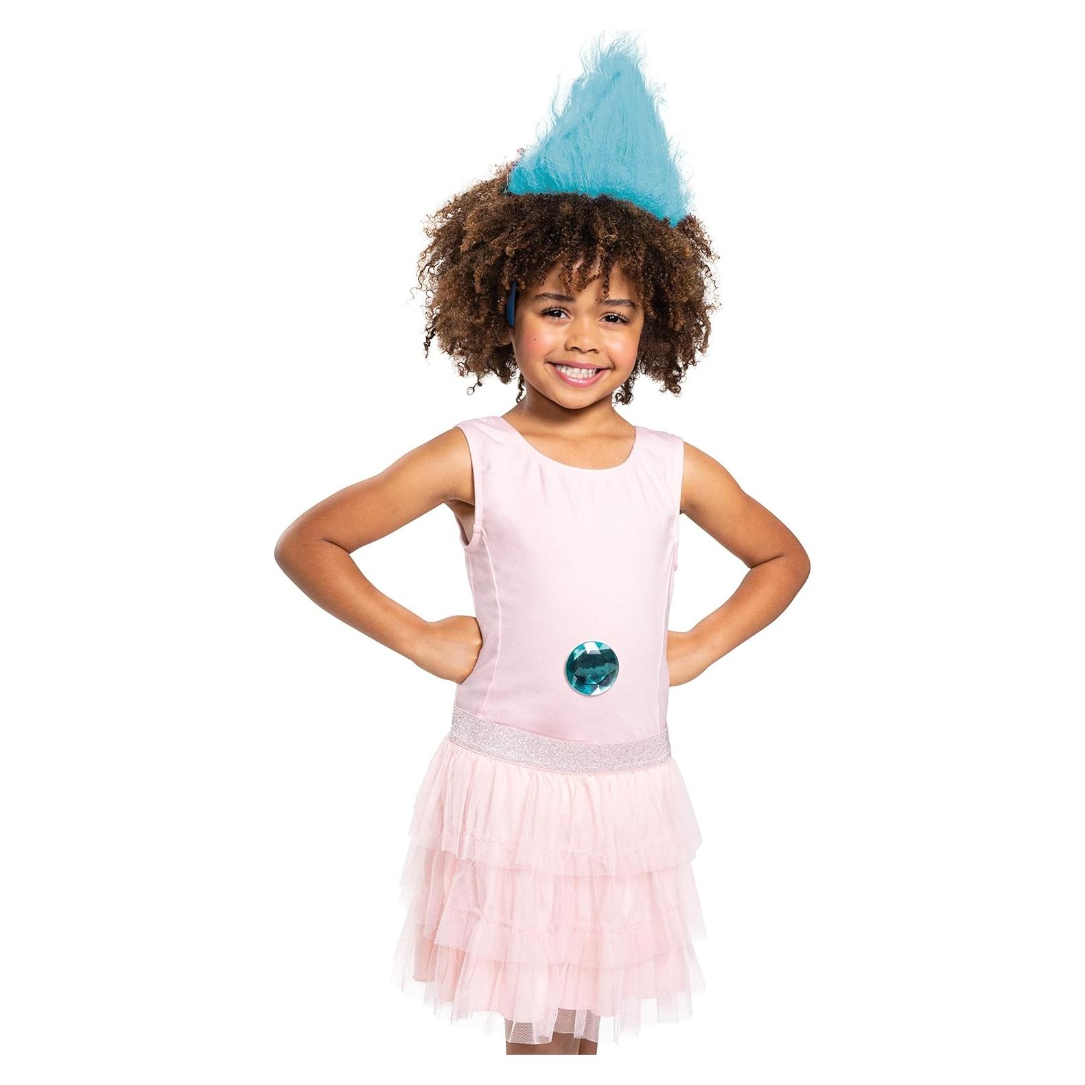 Kit de Disfraz de Diadema y Gema de Trolls Turquesa