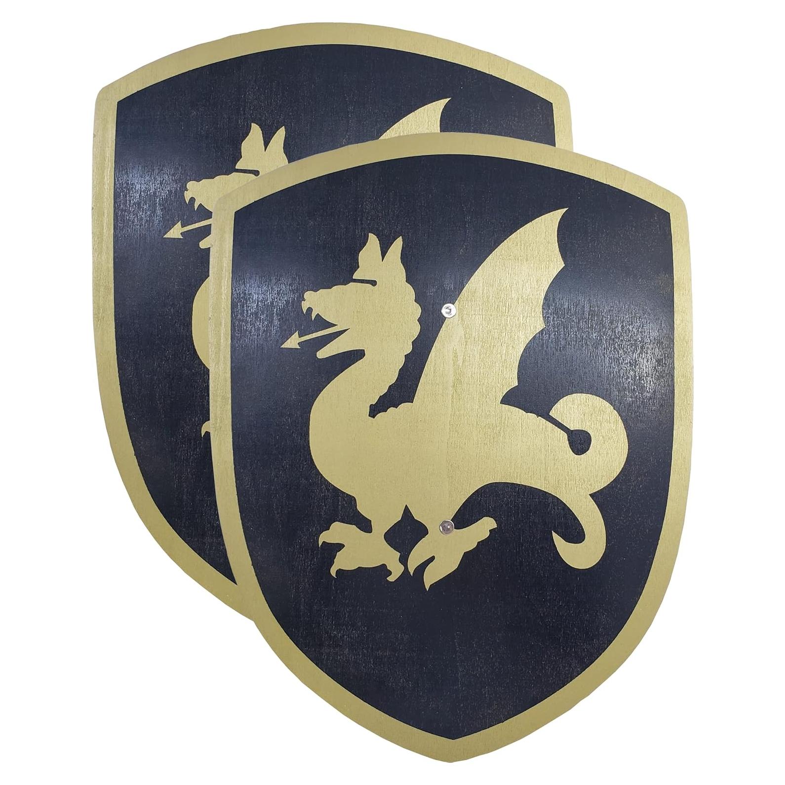 Conjunto de 2 Escudos de Madera Hechos a Mano D&D para Niños