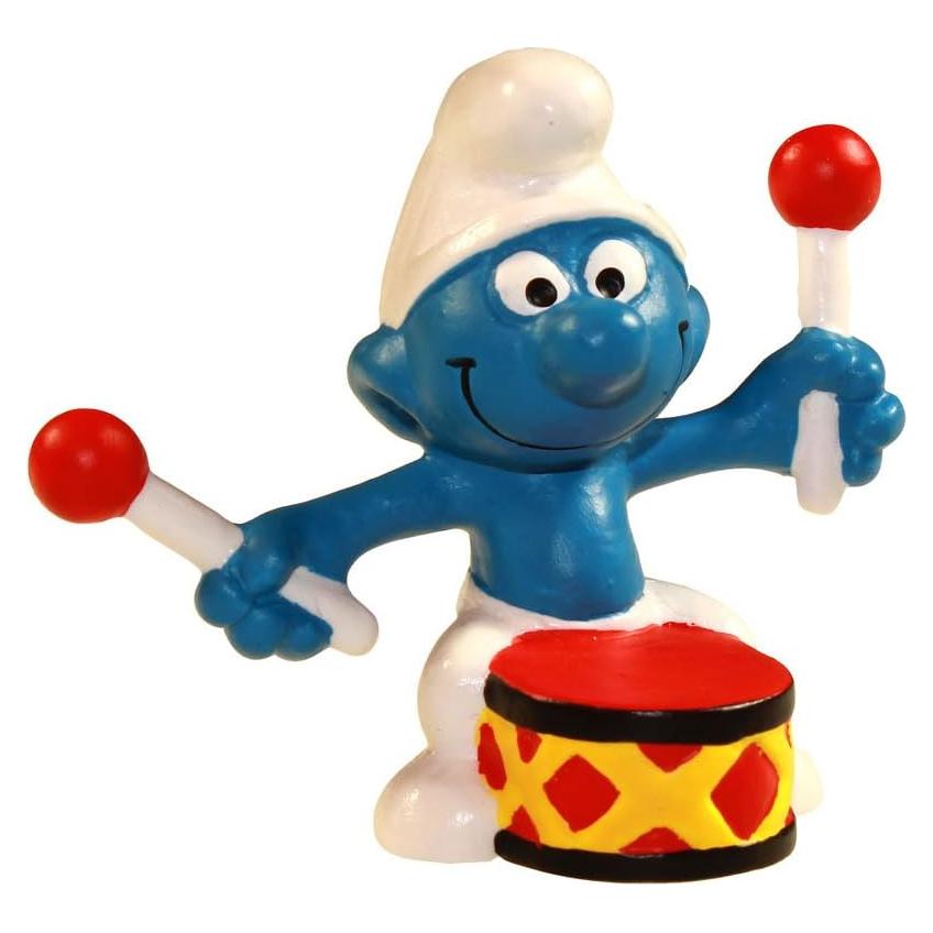 Figura Pitufo Baterista Schleich 6 cm PVC Colección