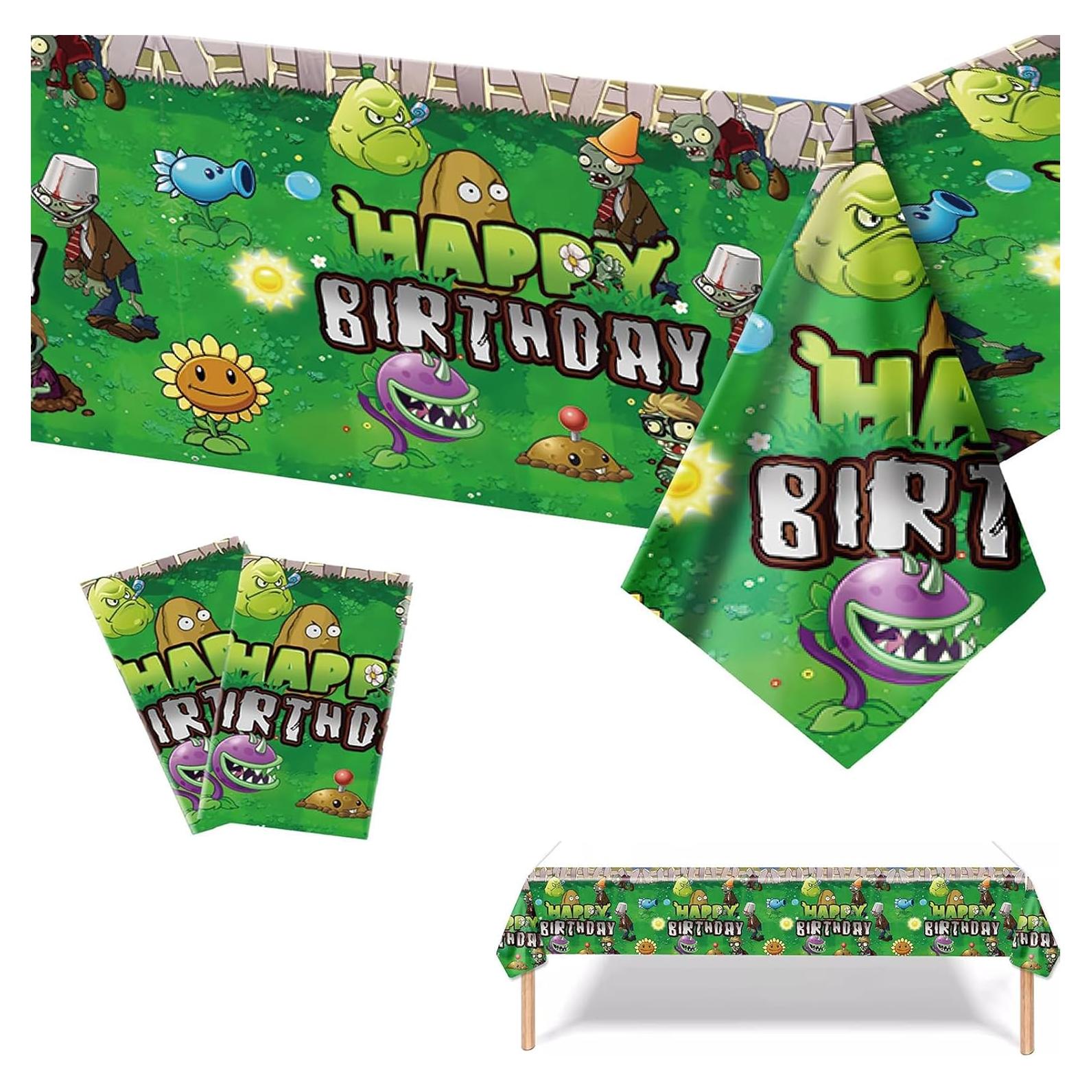 Paquete de 2 Manteles Rectangulares Plants vs Zombies 106.68x177.8cm