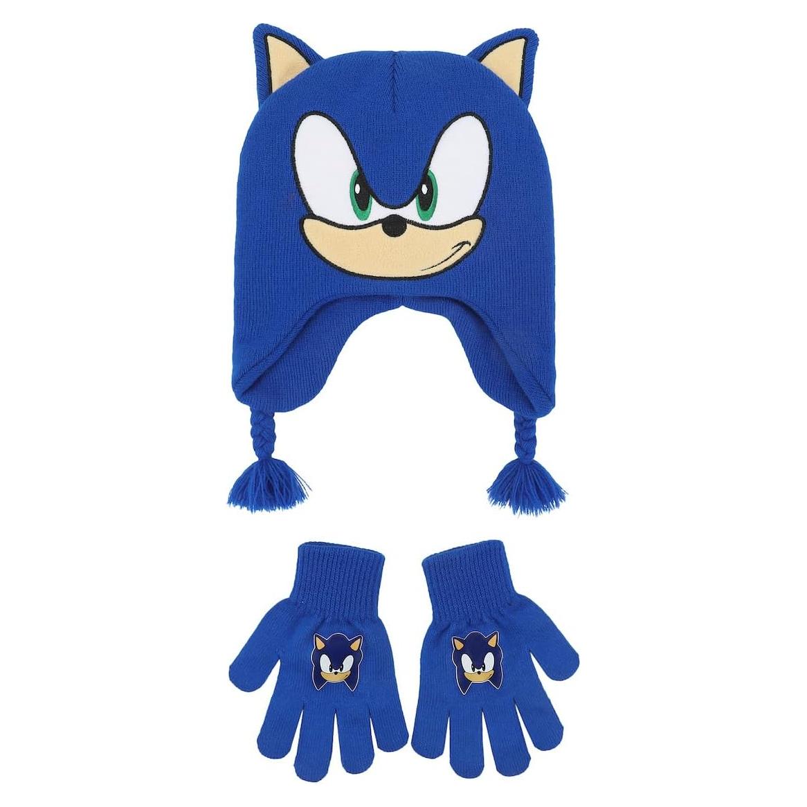 Conjunto Sombrero Peruano y Guantes Sonic The Hedgehog 2 Piezas
