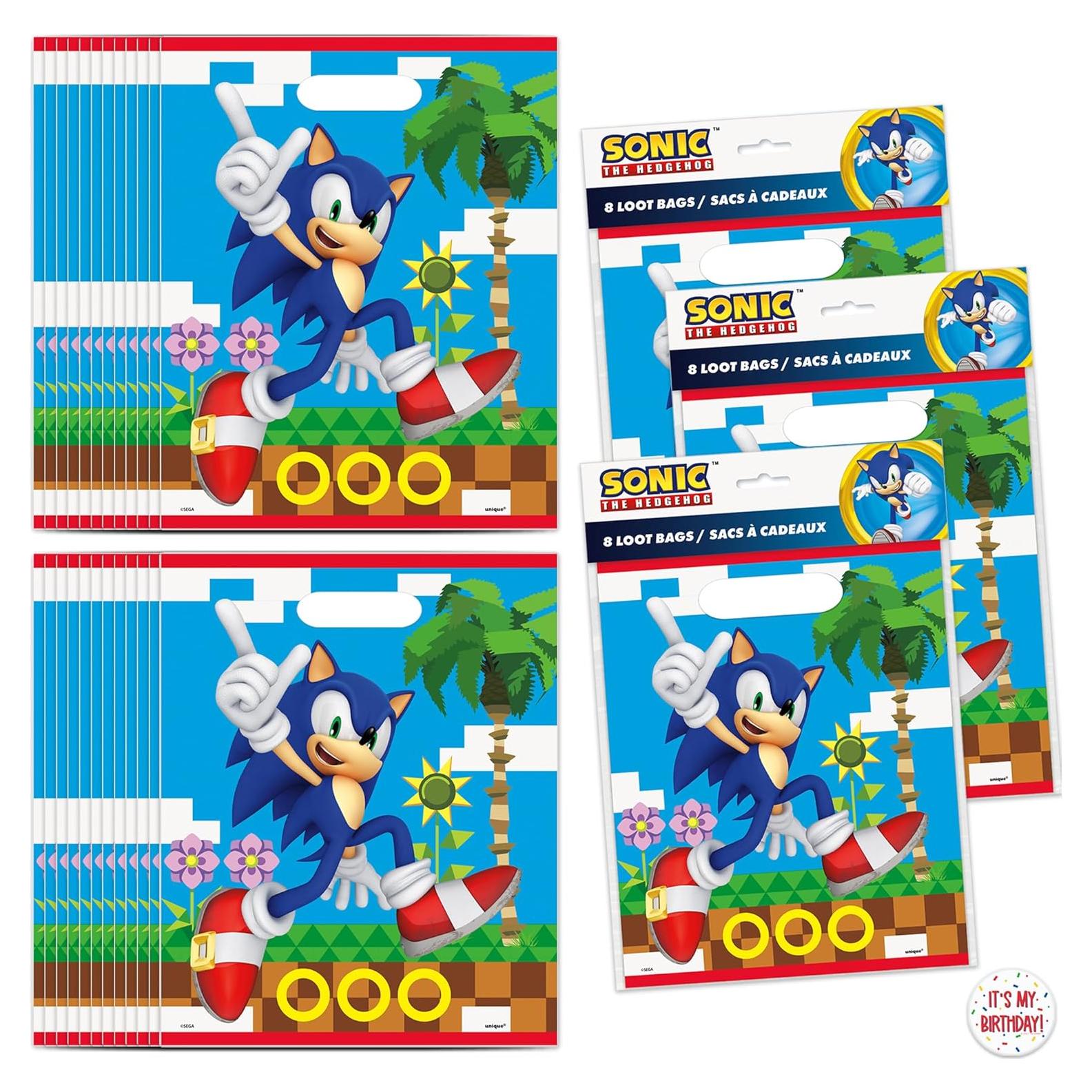 Bolsas de Fiesta Sonic 24 Unidades 18.42x20.96cm Plástico