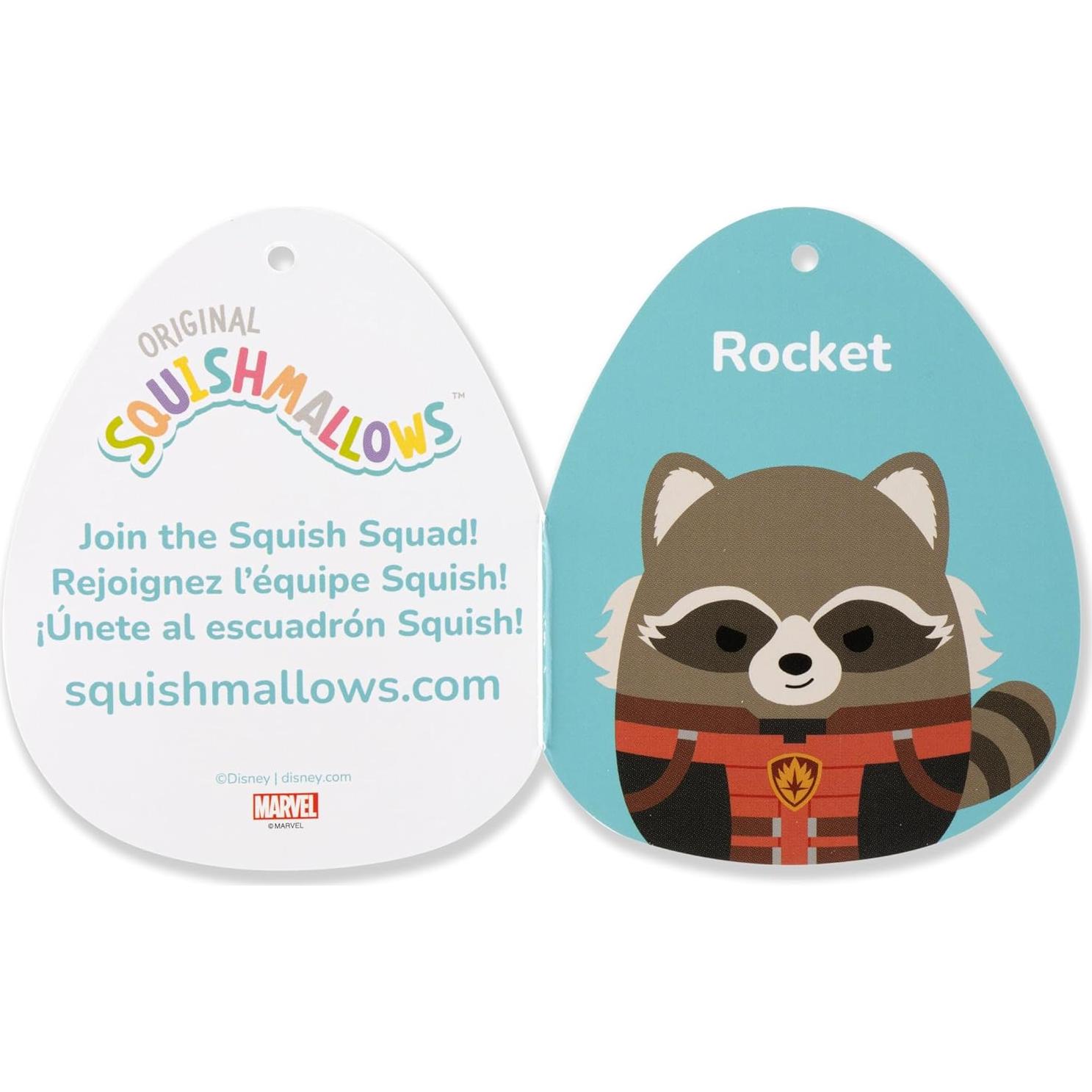 Peluche Squishmallows Rocket Marvel 30cm Original