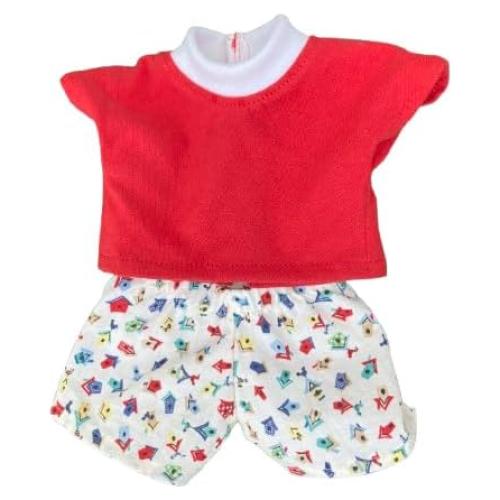 Camiseta Roja y Pantalones Cortos para Muñecos Cabbage Patch