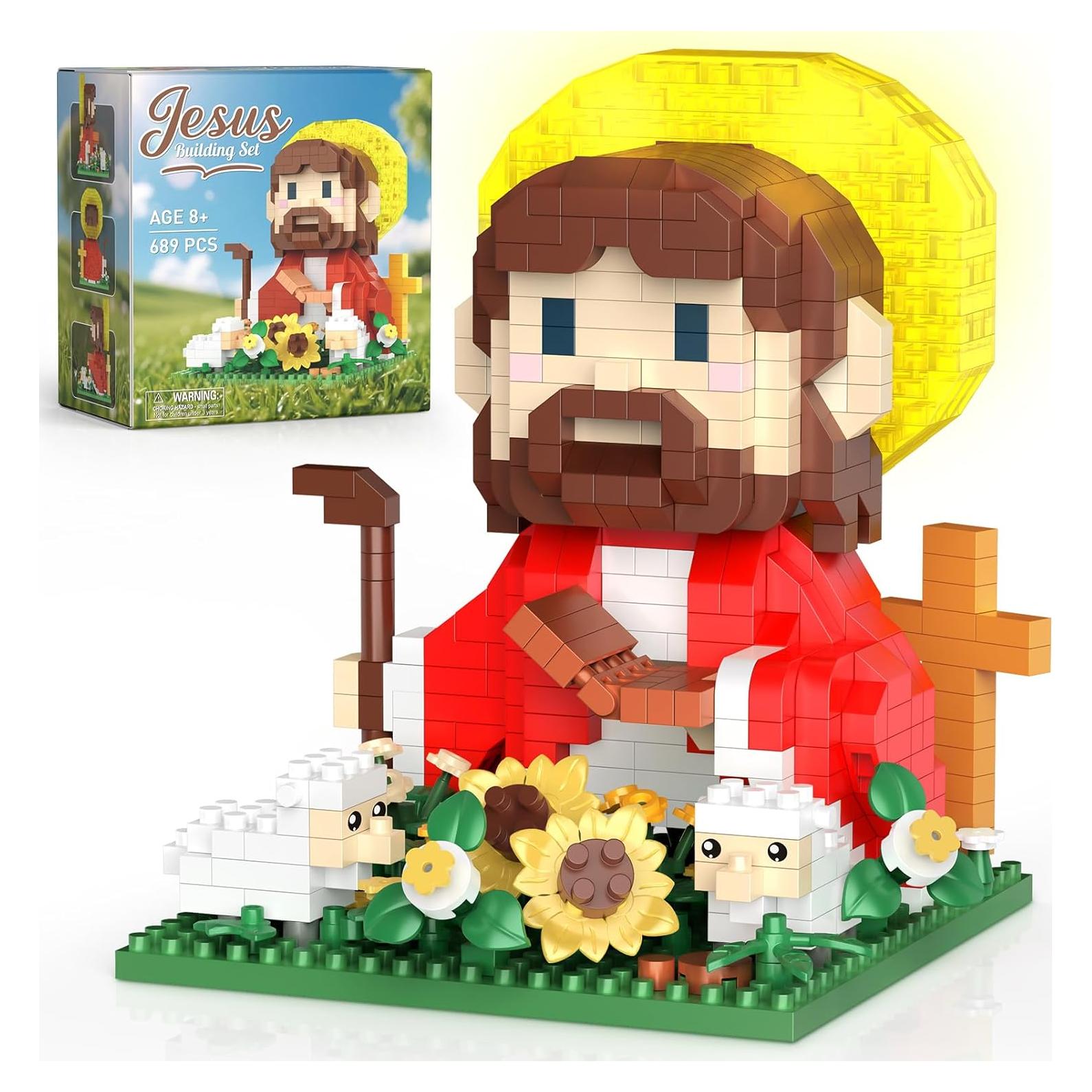 Conjunto de Construcción de Jesús y Flores Vziimo 689 Piezas