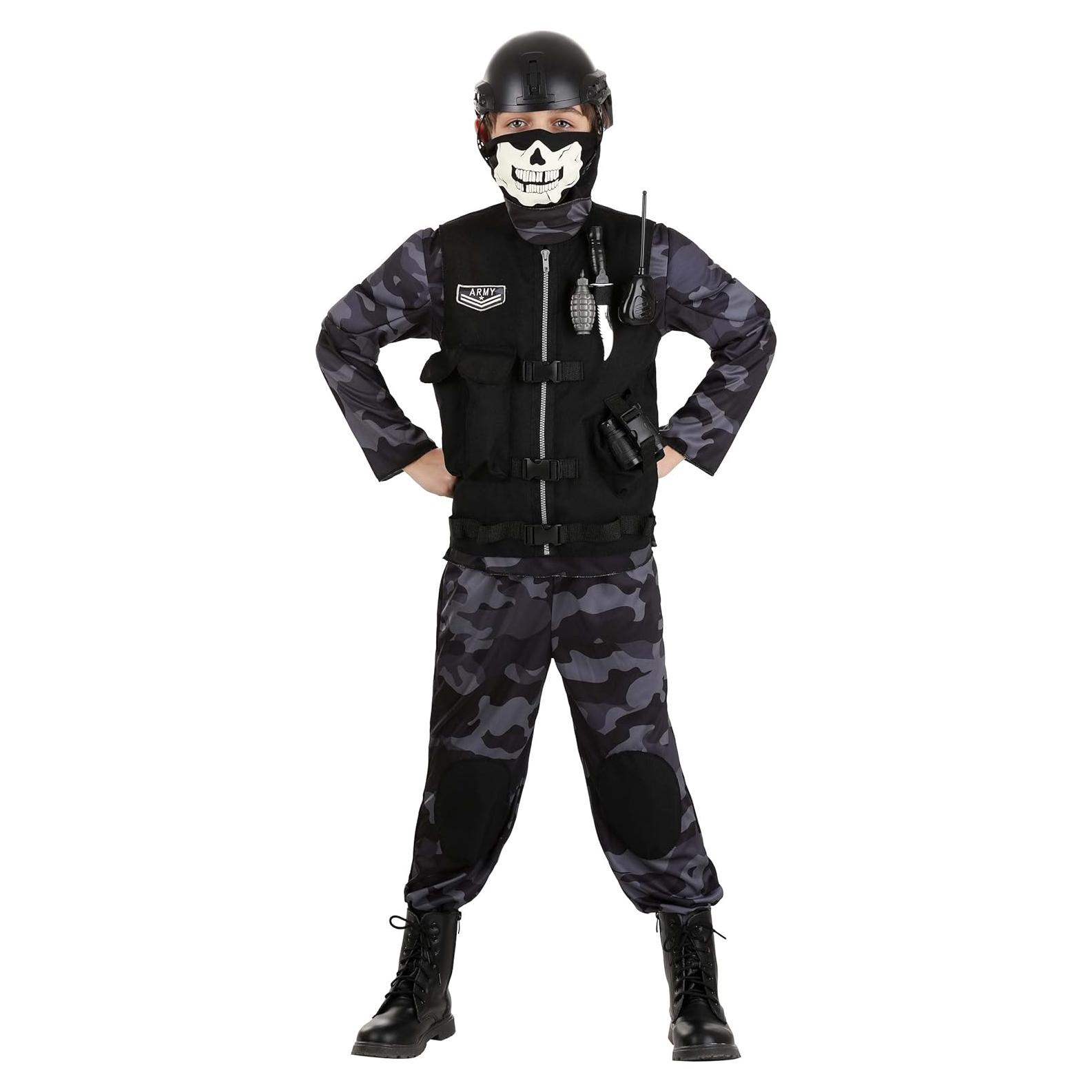 Disfraz de Ejercito Élite para Niños con Chaleco y Máscara