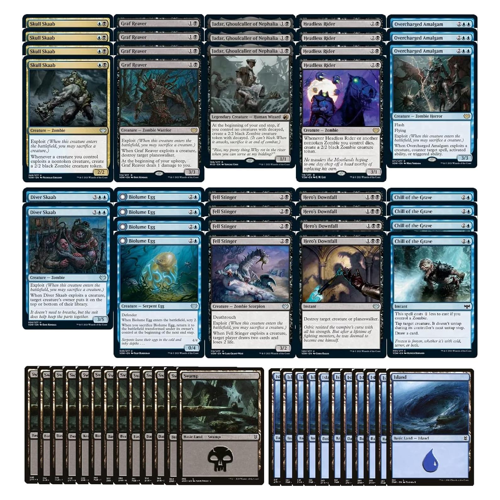 Baraja de Explotación Zombie Dimir Élite MTG - 60 Cartas