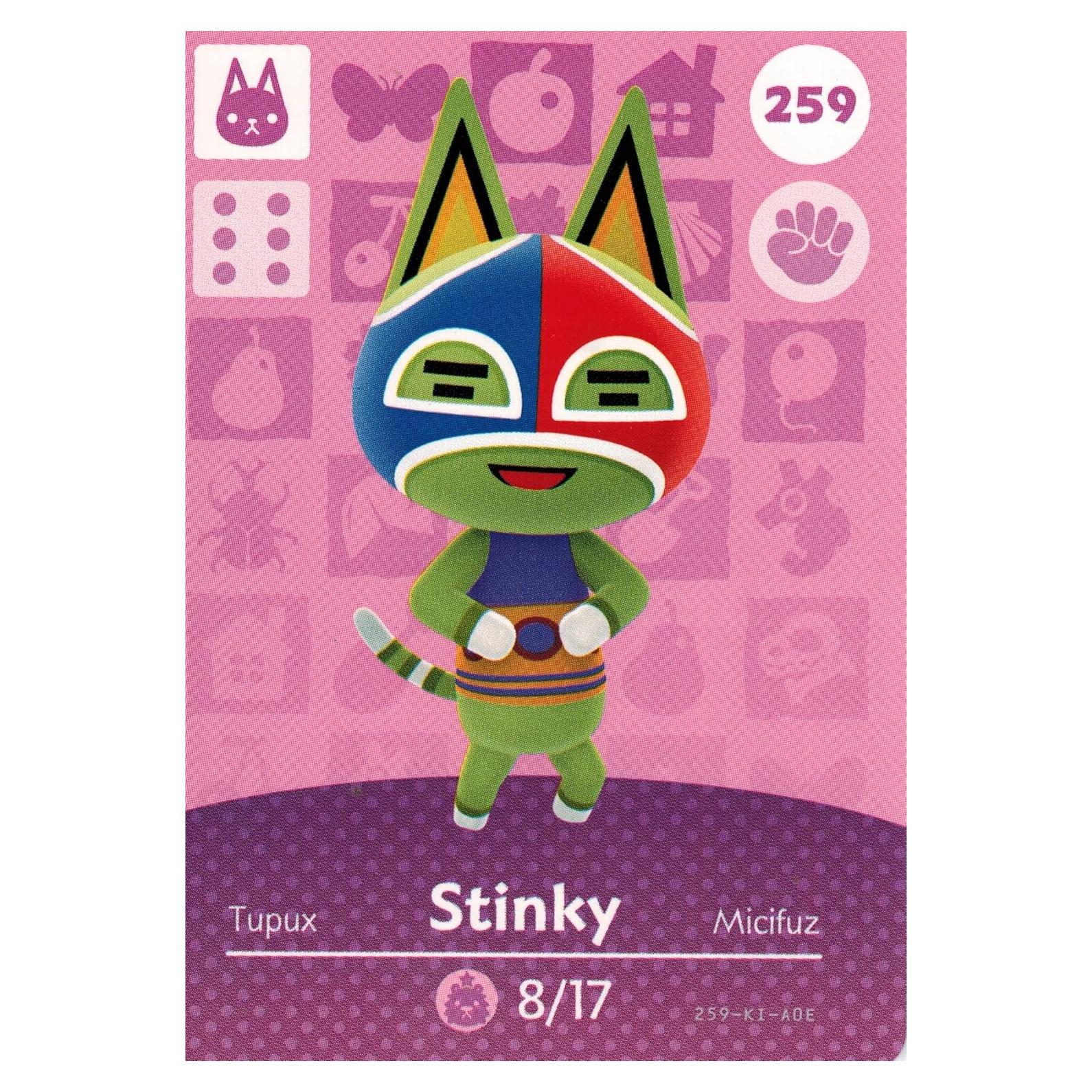 Tarjeta Amiibo Stinky 259/300 Animal Crossing Nintendo