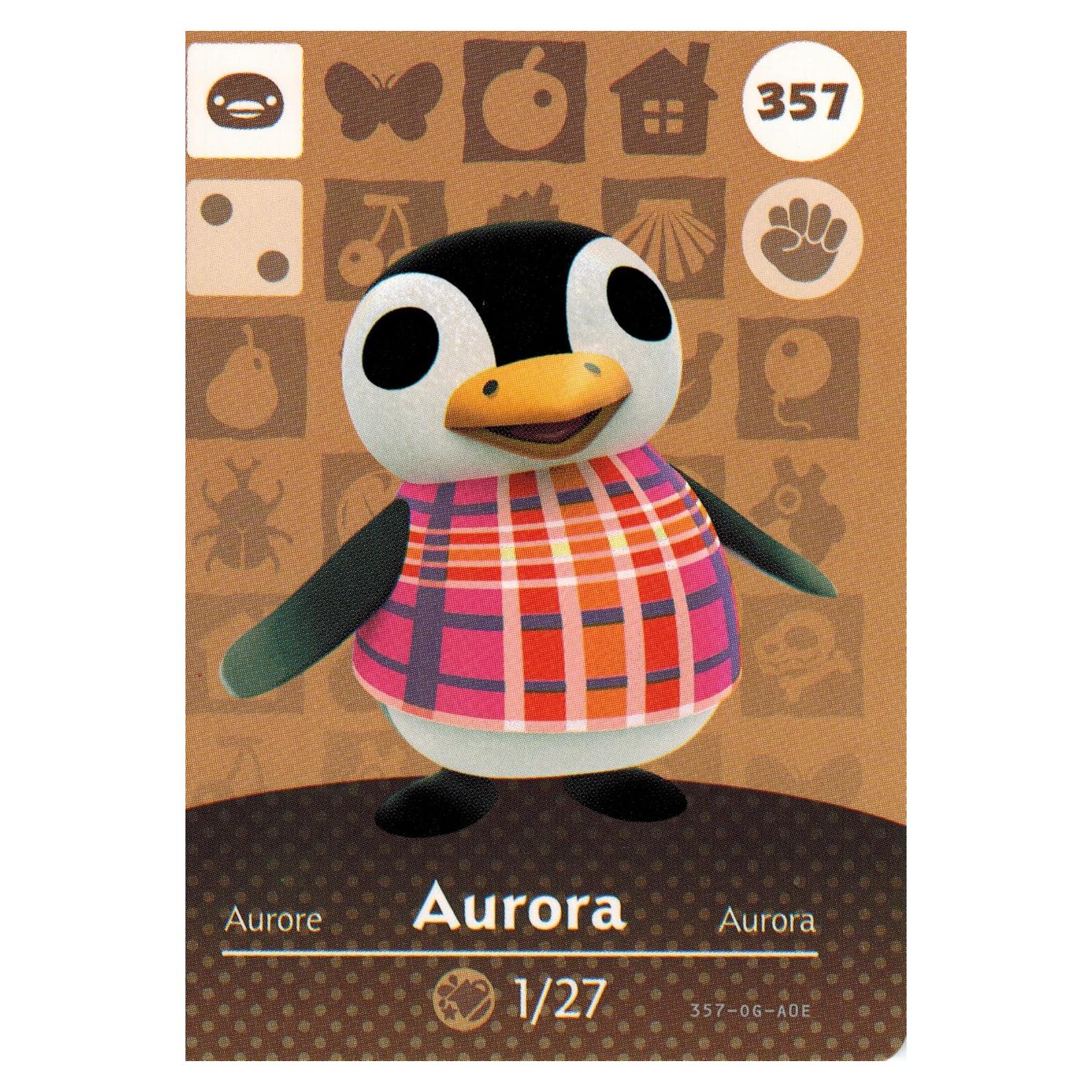 Tarjeta Amiibo Aurora 357/400 Nintendo Animal Crossing