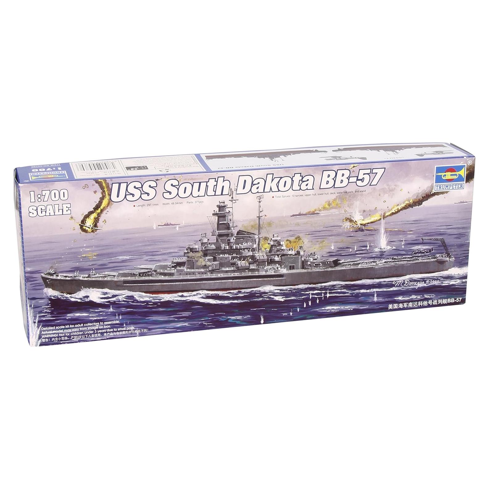 Kit de Modelo Acorazado USS South Dakota 1/700 Trumpeter