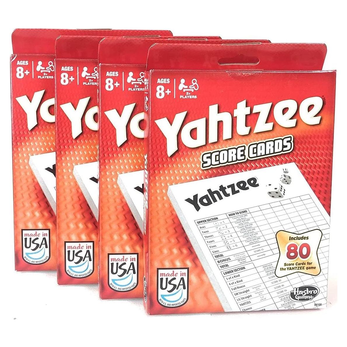 Tarjetas de Puntuación Yahtzee Hasbro - Paquete de 80 hojas