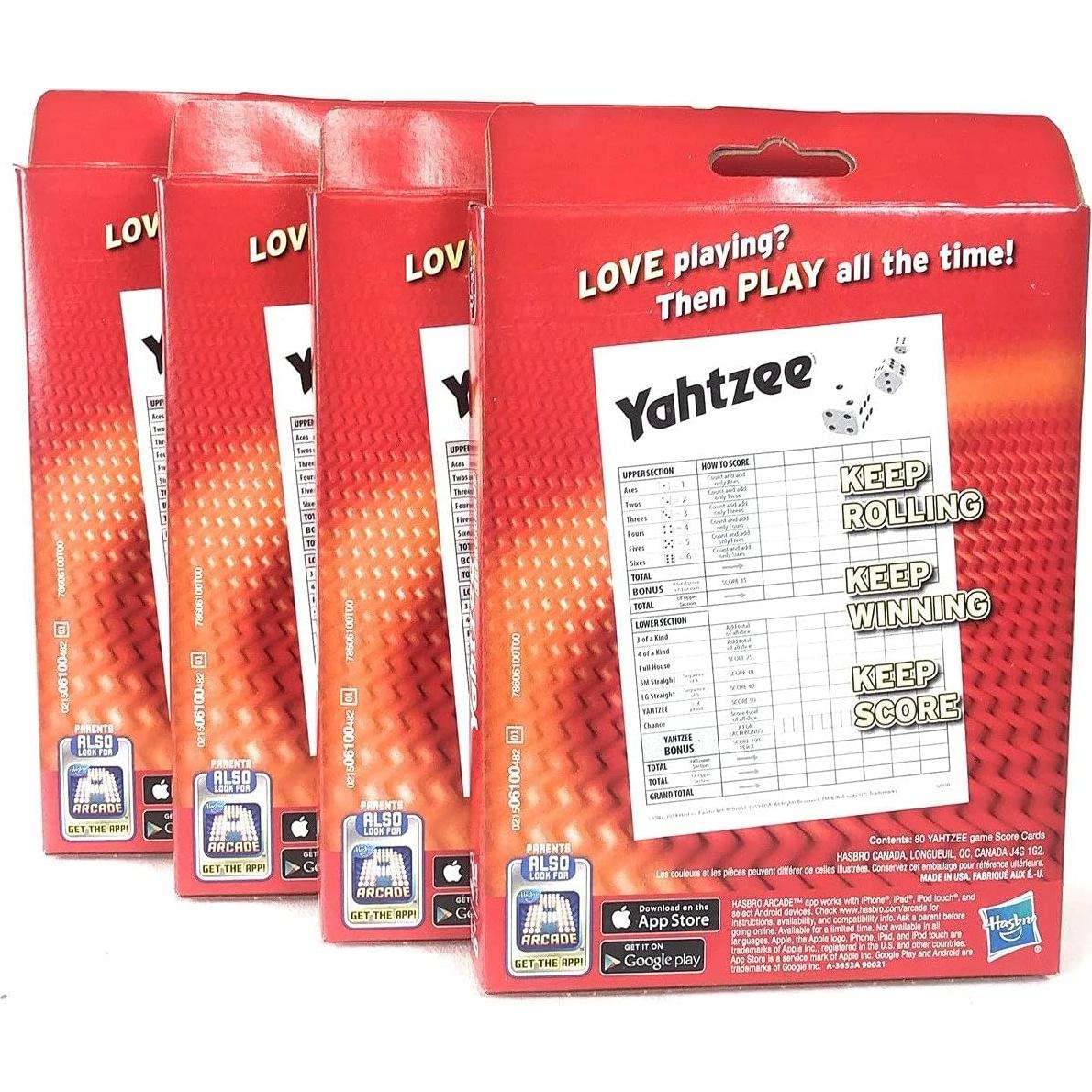 Tarjetas de Puntuación Yahtzee Hasbro - Paquete de 80 hojas