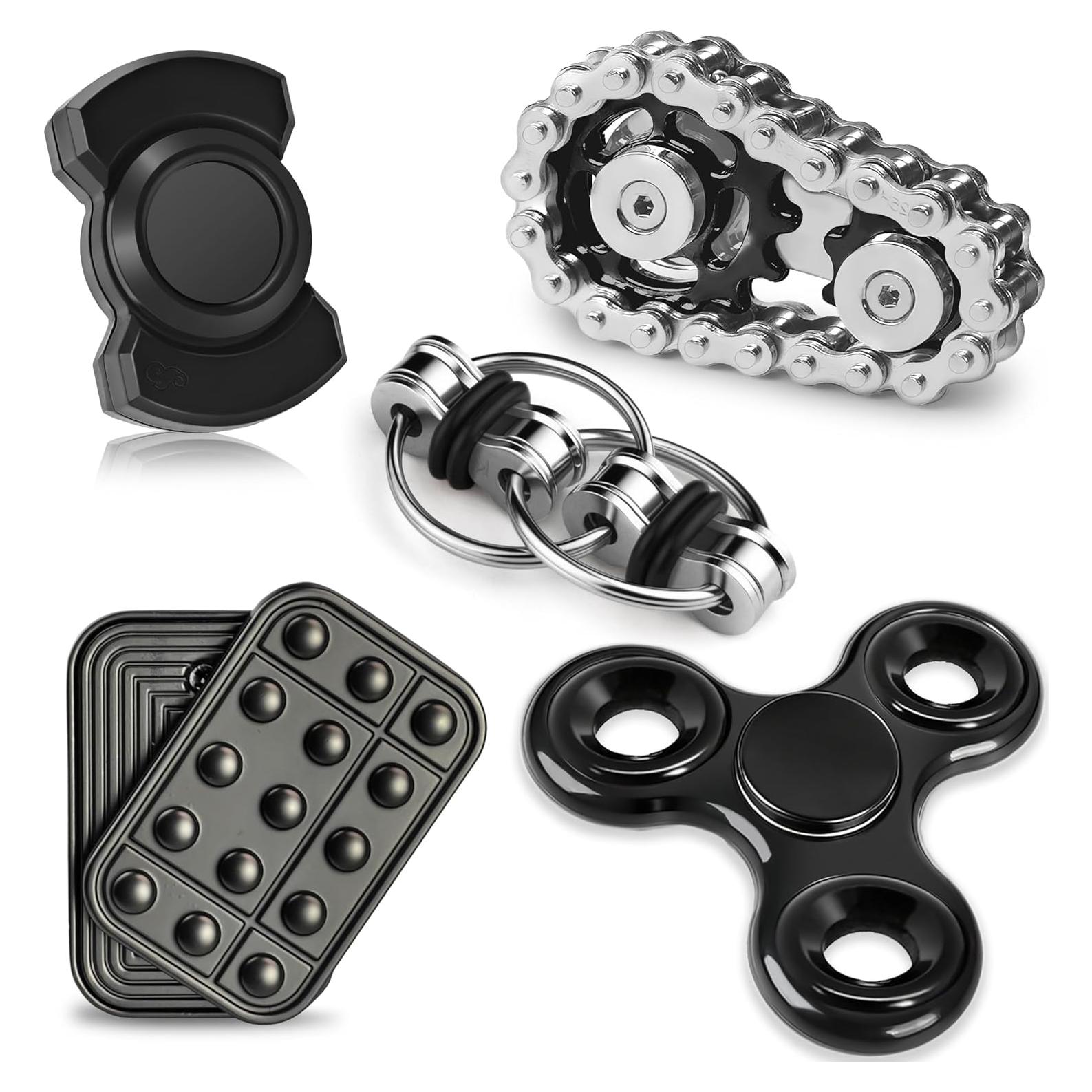 5 Juguetes Antiestrés Metálicos Chilvil para Adultos y Adolescentes