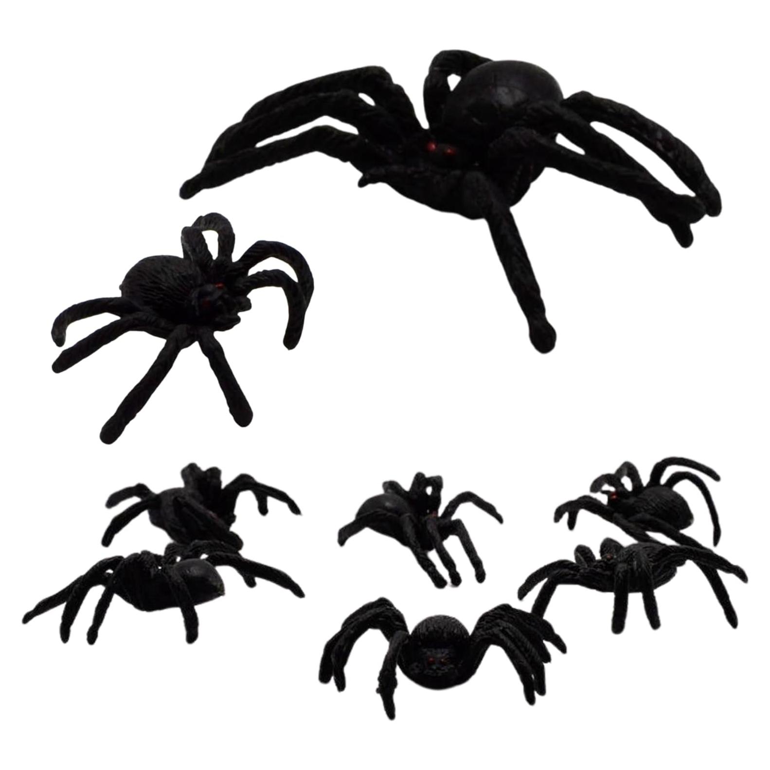 Juego de 25 Arañas de Plástico Realistas RIDMARK para Halloween